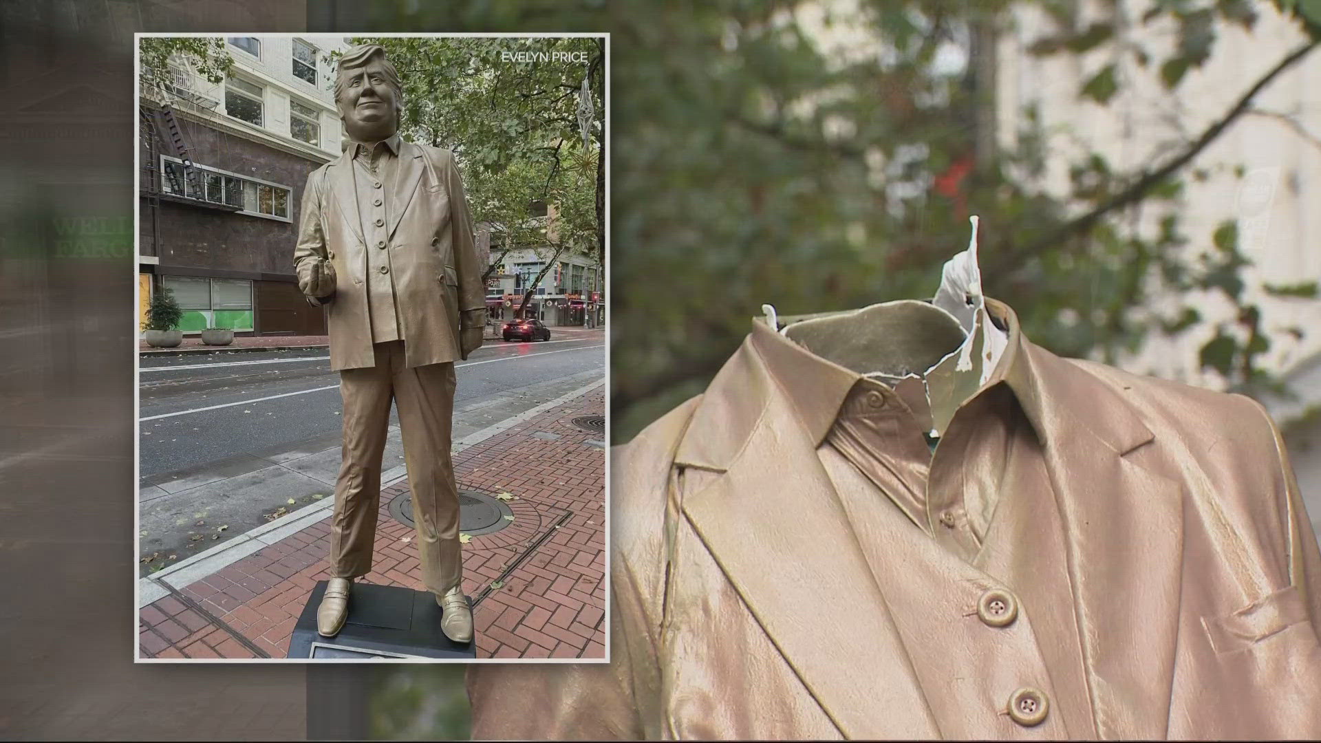 A parody statue of former president Trump that was turning heads in Portland has now lost its head.