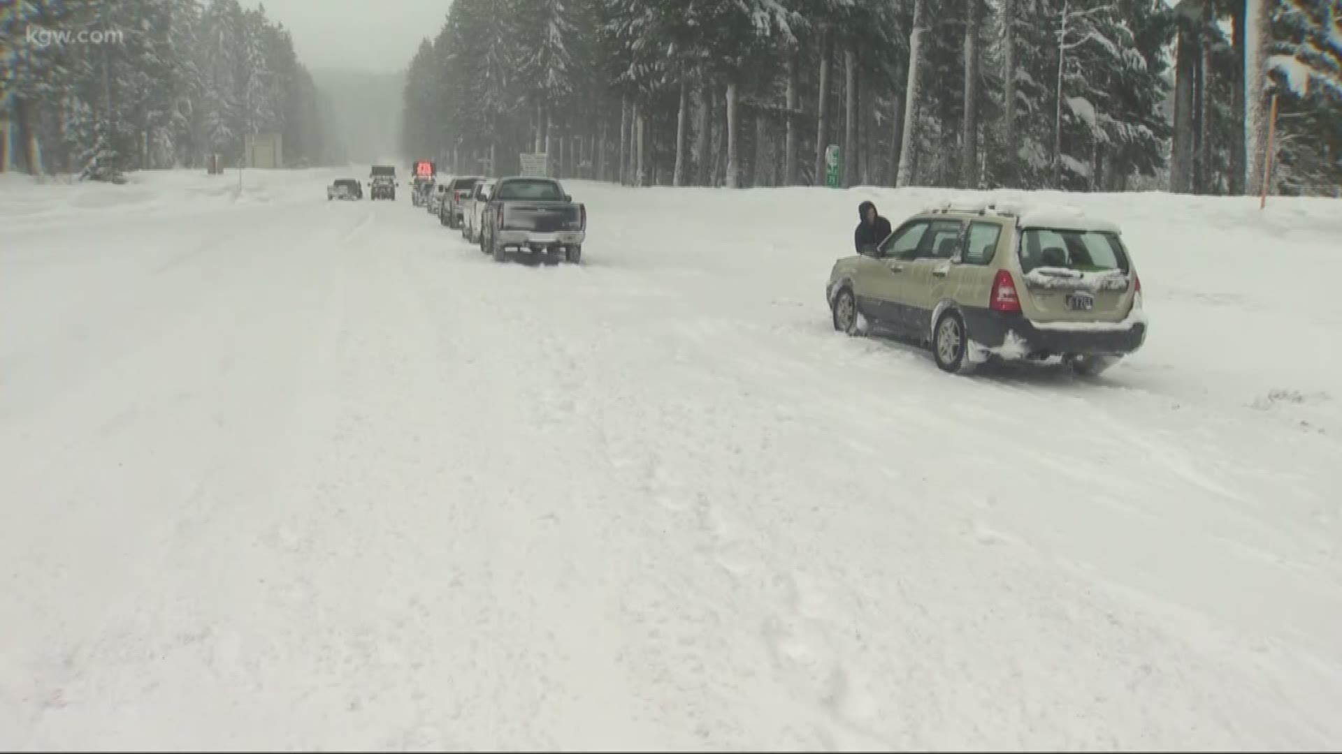 An avalanche closed Highway 20 near the Santiam Pass summit.