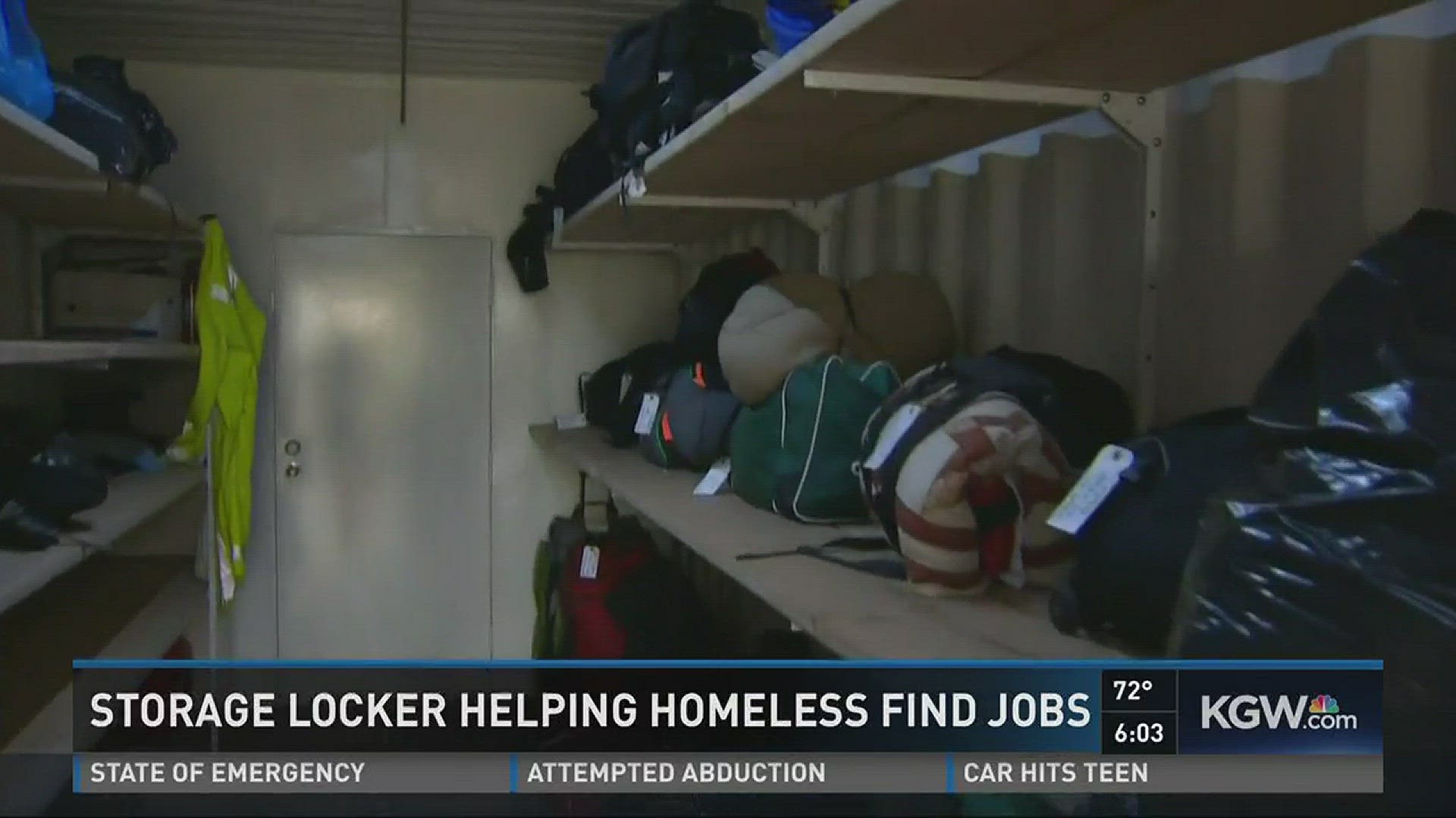 Storage locker helping homeless find jobs, housing