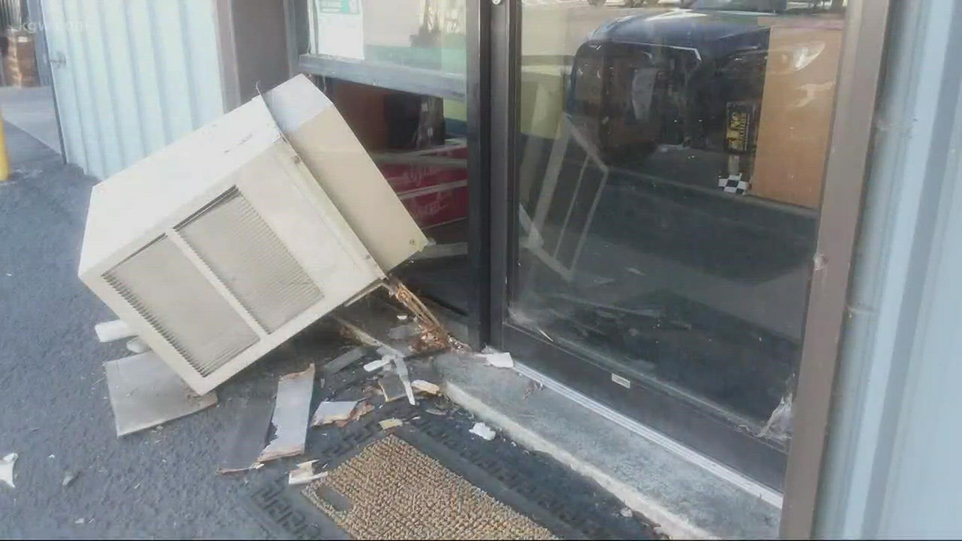 Crooks break into a Tigard business through an air conditioning unit.