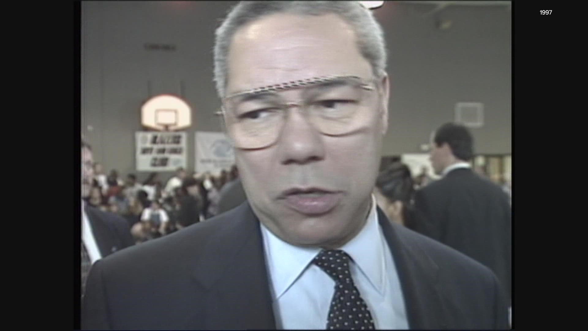 Former Secretary of State Colin Powell visited Portland in 1997 and spoke to a crowd of children at the Boys and Girls Club in Northeast.