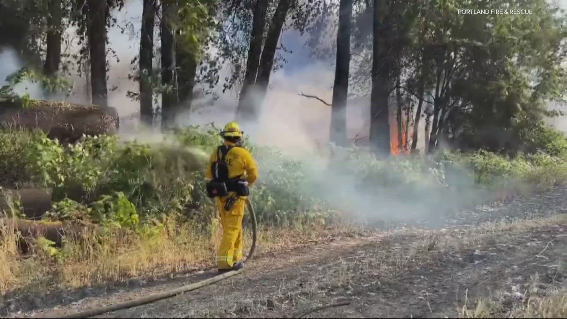 One of the fires that broke out was on Ross Island, while another broke out on Sauvie Island.