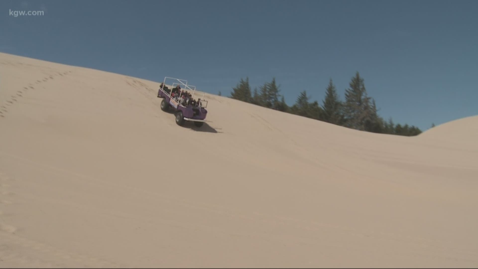 There are a number of ways to explore the massive sand dunes on the Oregon Cost. Grant McComie tries out a dune buggy.