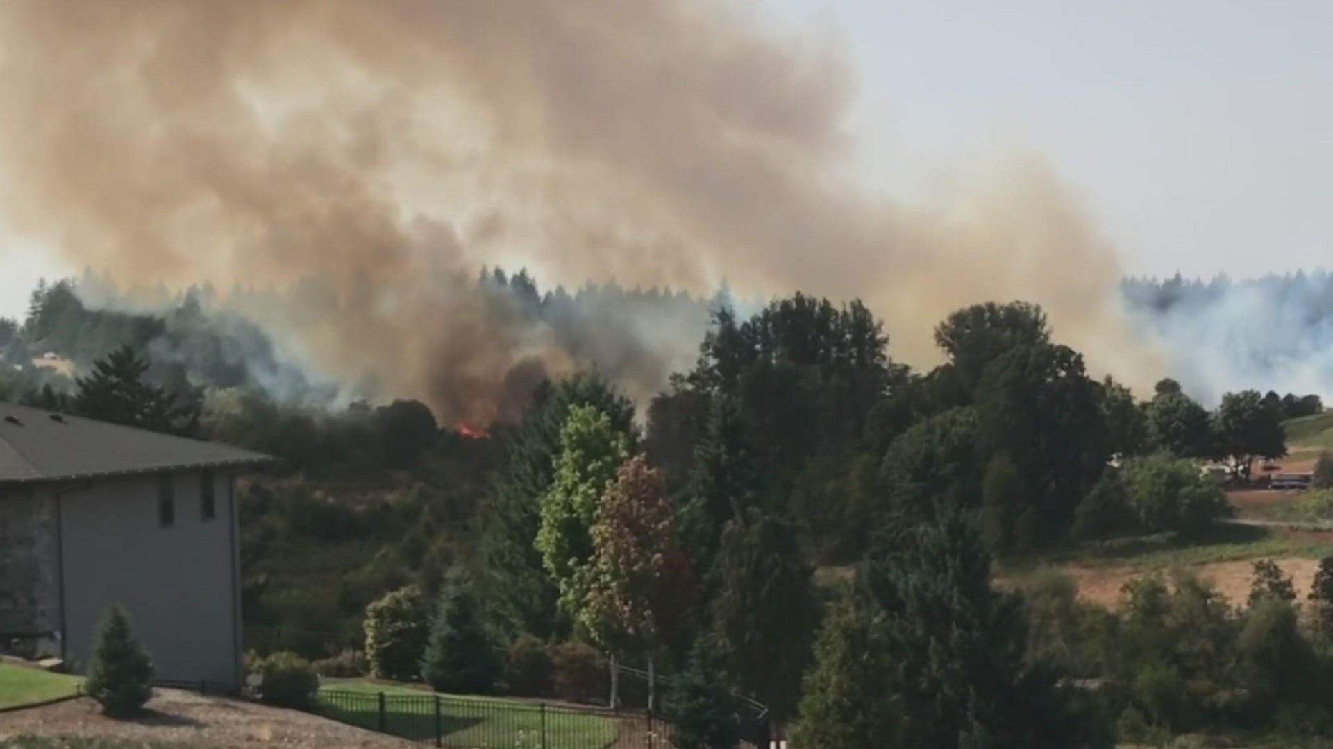 A fire burning on the south side of Salem is prompting Level 3 'Go Now' evacuations for people living west of Liberty Road South and Jory Hill Road.