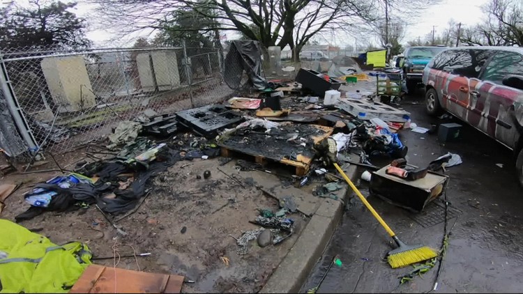 Fire used to keep warm in homeless camps cause injuries to multiple victims