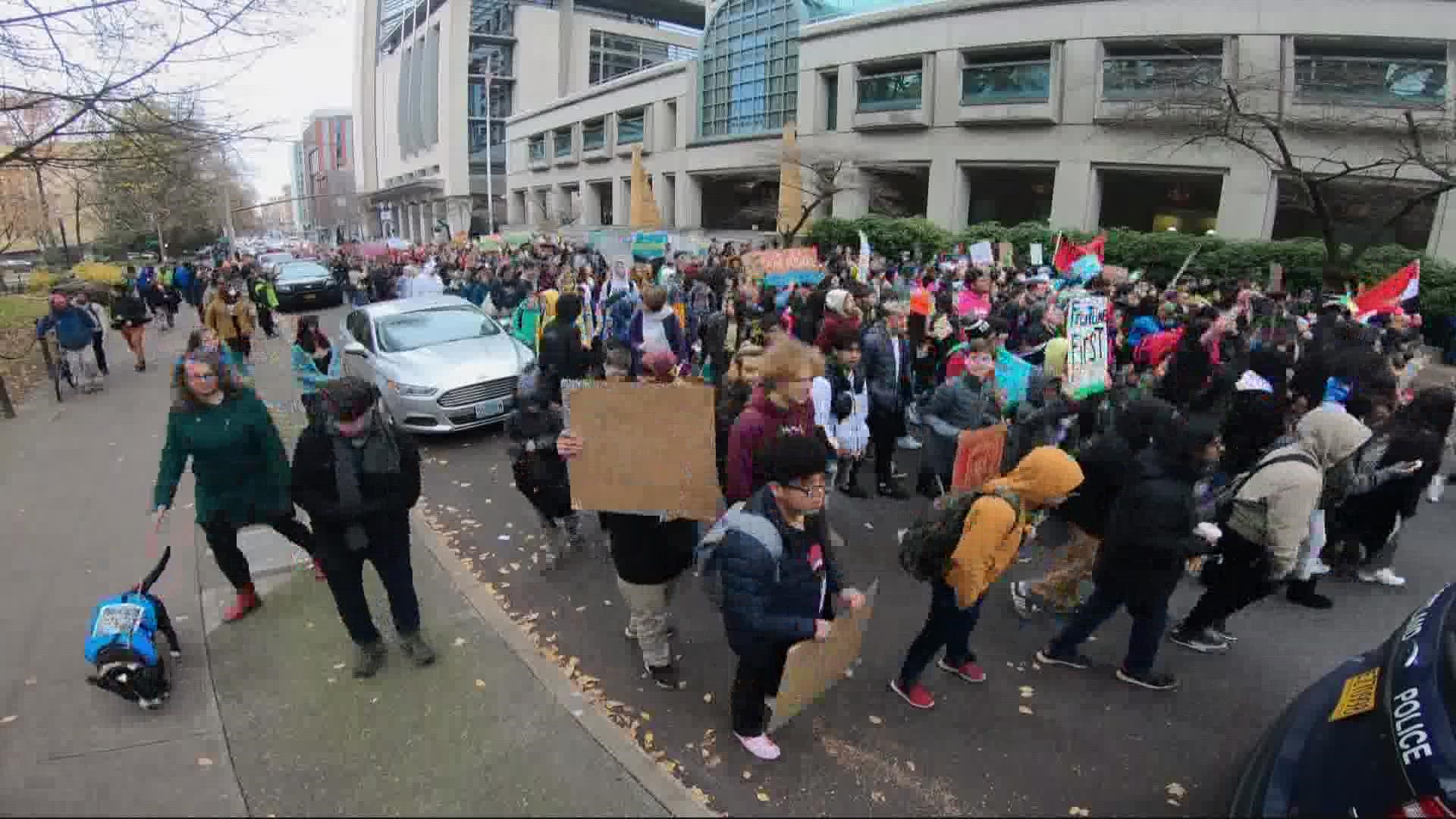 High schoolers from across Portland plan to gather at City Hall in the morning. In the afternoon they’ll march to Revolution Hall for the Portland Climate Festival.