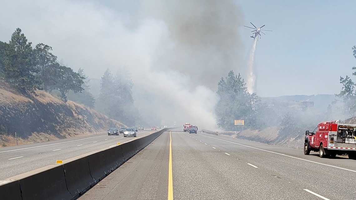 Wildfire burns in the Columbia River
