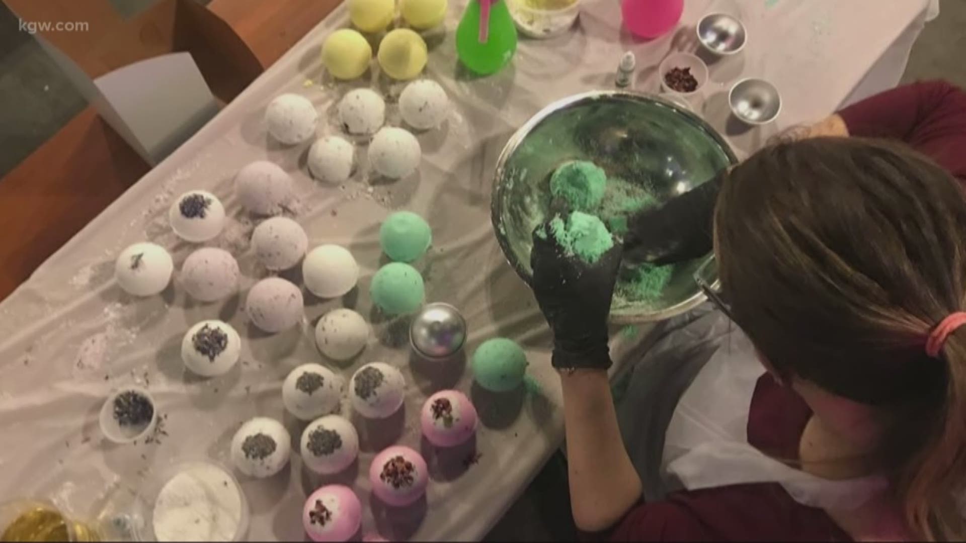 We’re learning how to make our own shower steamers to turn our bathrooms into our own personal spas! 
https://www.latherandfoam.com/bath-bomb-workshops