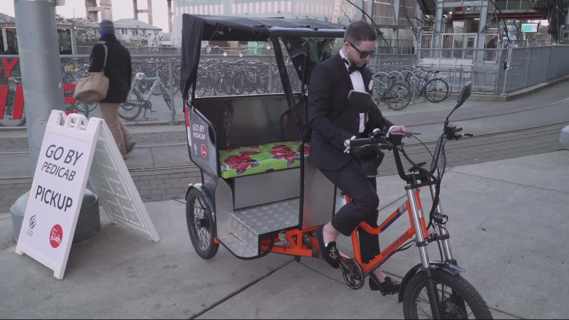 If you are down along South Waterfront, you may see a new mode of transportation — a three wheeled taxi service for those coming and going from OHSU.