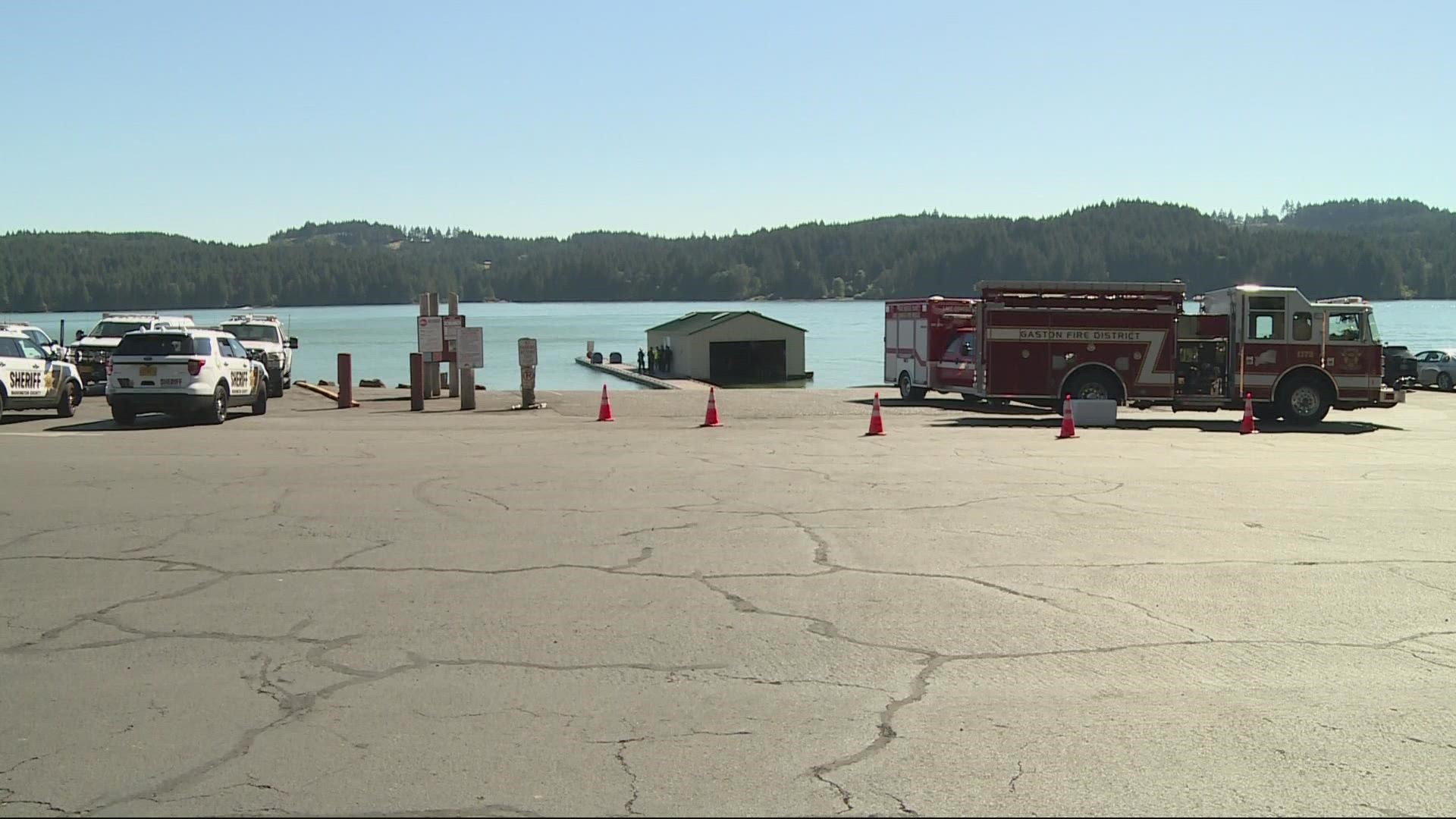 Deputies said the man went underwater and failed to resurface Monday afternoon.