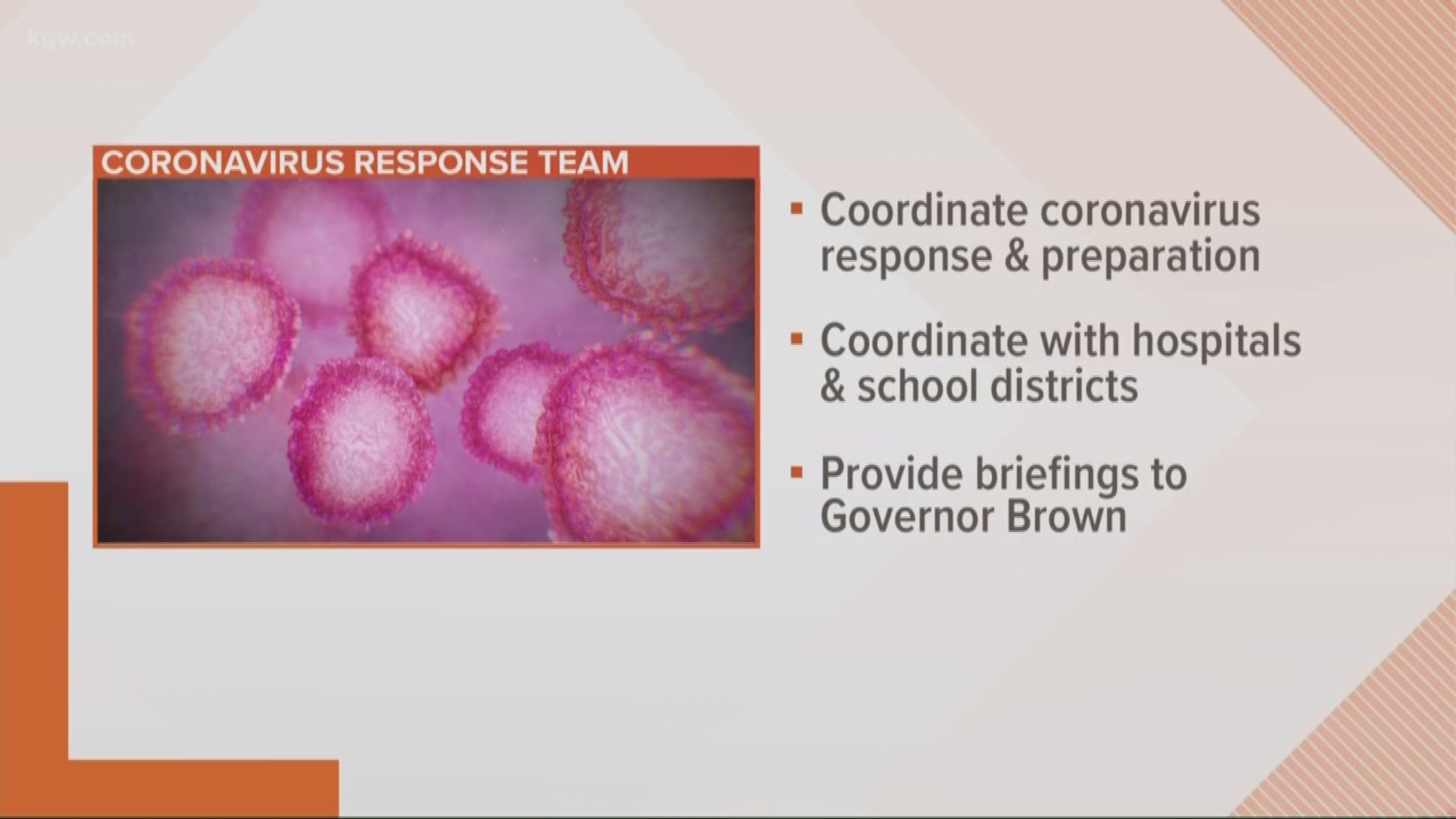 The team will coordinate preparation and response in Oregon.