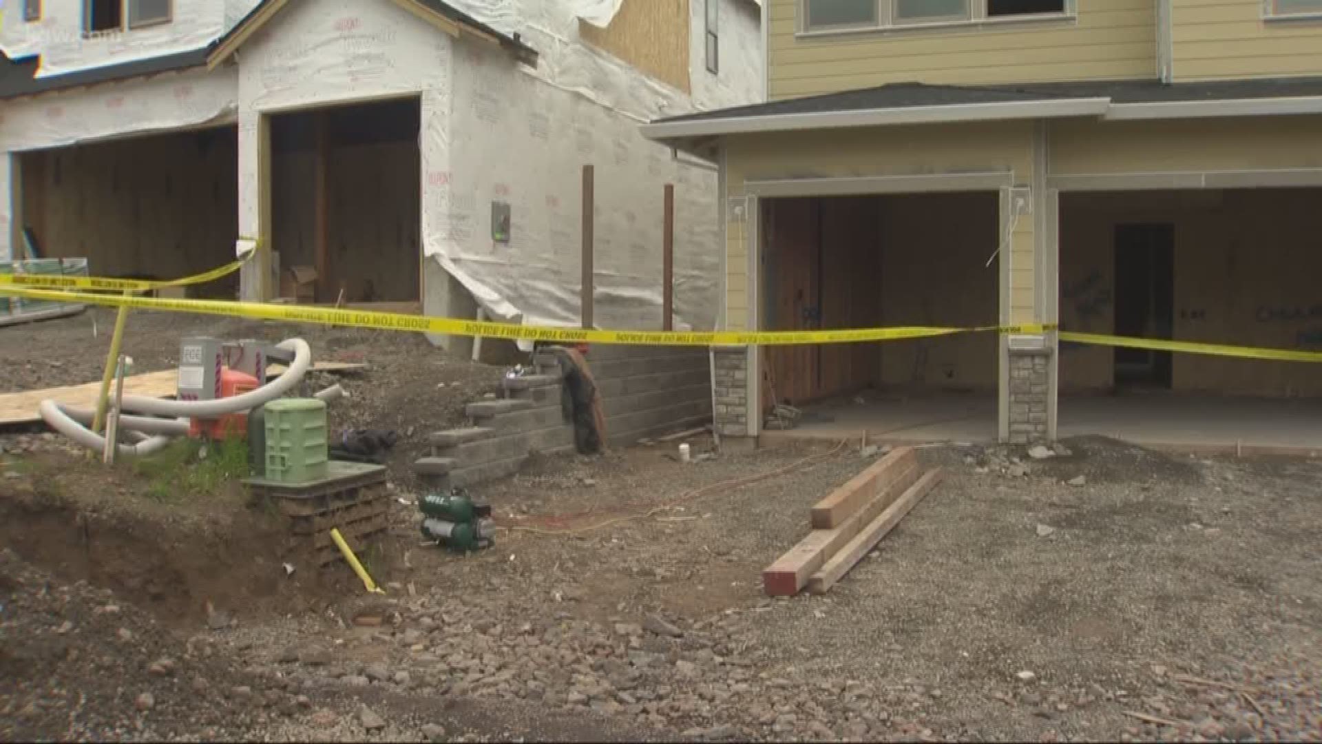 A construction worker was flown to the hospital Friday with multiple injuries after a fellow worker "just snapped" and started shooting him with a nail gun.