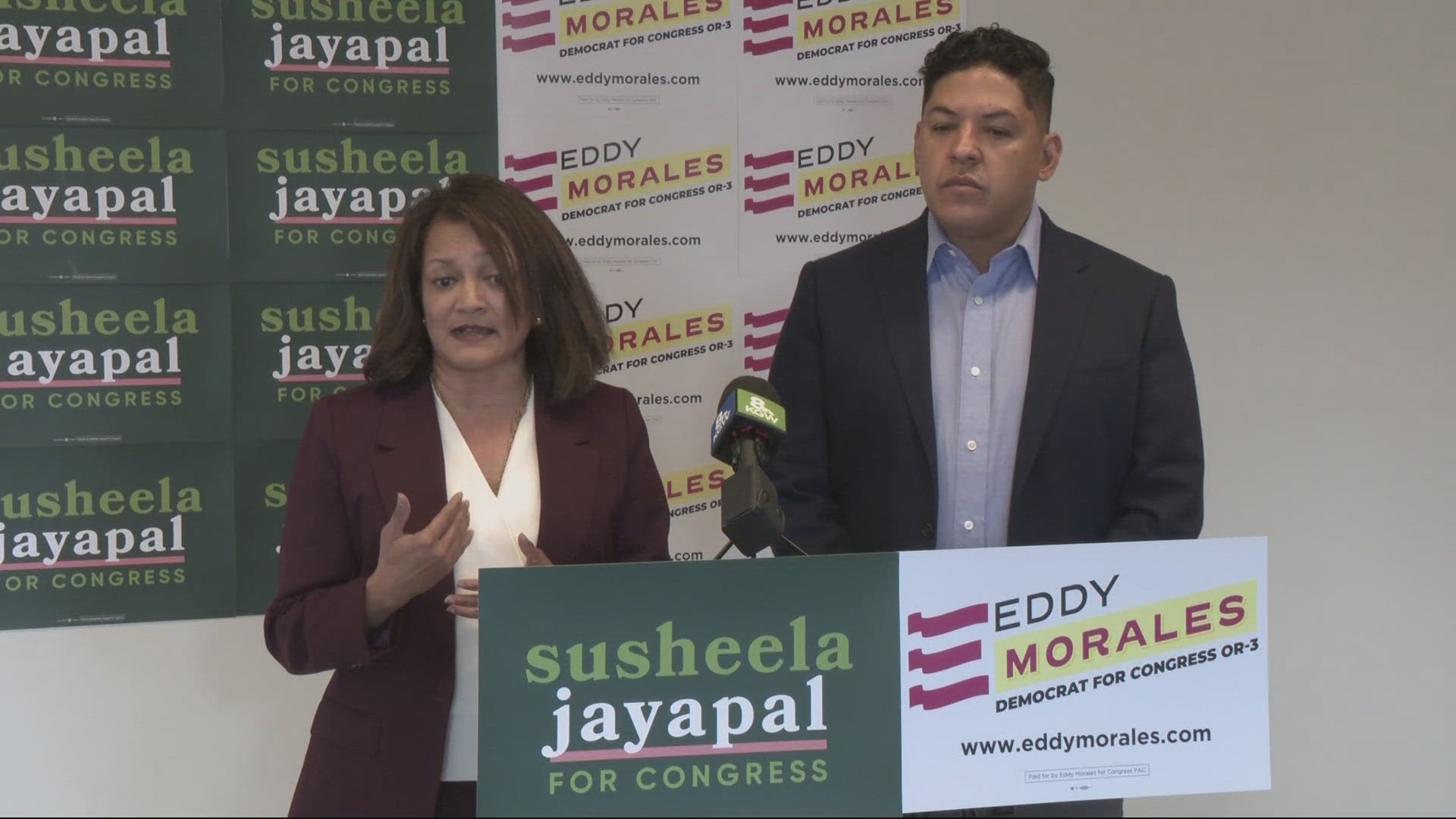 Susheela Jayapal and Eddy Morales are pushing Maxine Dexter to find out who's behind $1.6 million spent on the race through a group called 314 Action.