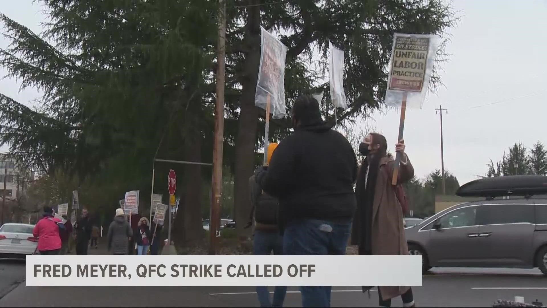 Fred Meyer and QFC workers have ended a strike over unfair wages and benefits after reaching a tentative agreement with the companies Saturday morning.