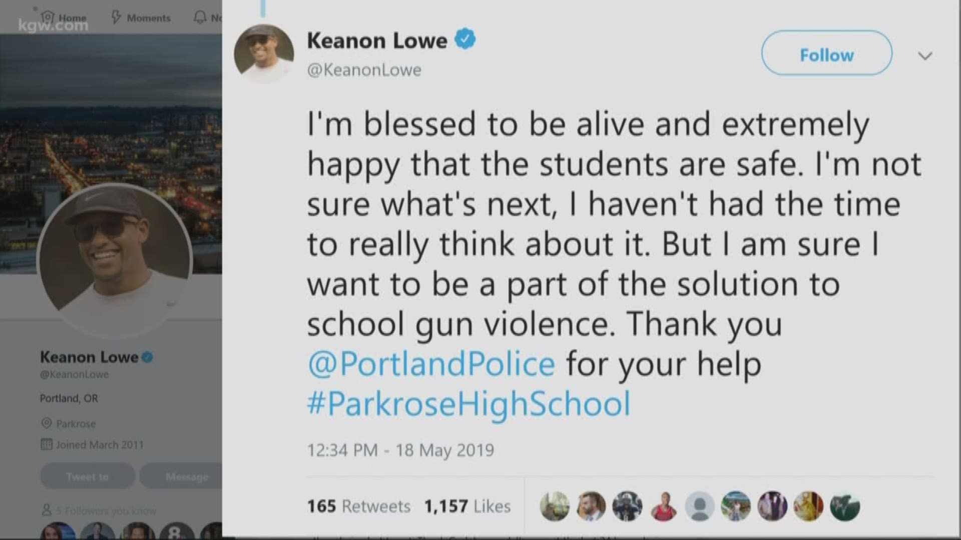 A student who arrived at Parkrose High School armed with a shotgun is in custody after the school's football coach, former University of Oregon football player Keanon Lowe, tackled him and wrestled him to the ground, according to witnesses.