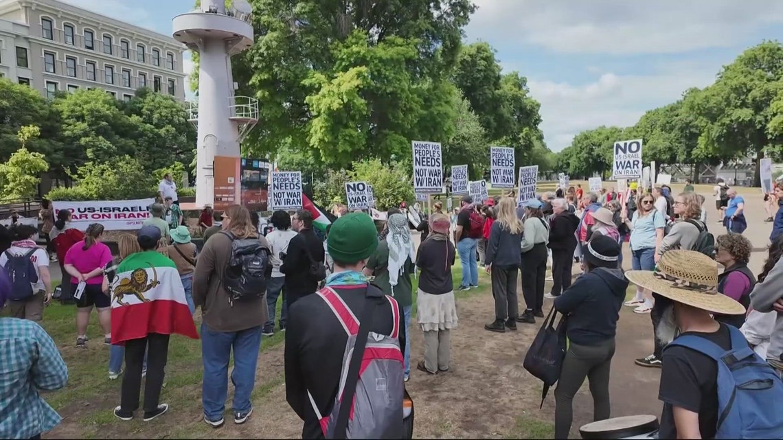 Multiple anti-war protests held across Oregon after U.S. strikes on Iran