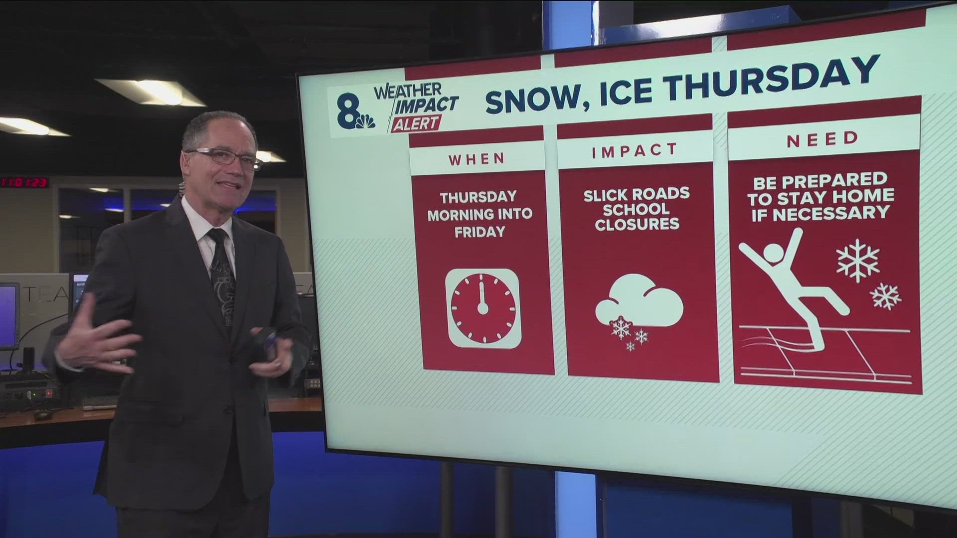 One to two inches of widespread snow is possible across the region Thursday morning. Friday brings another chance for snow and freezing rain.