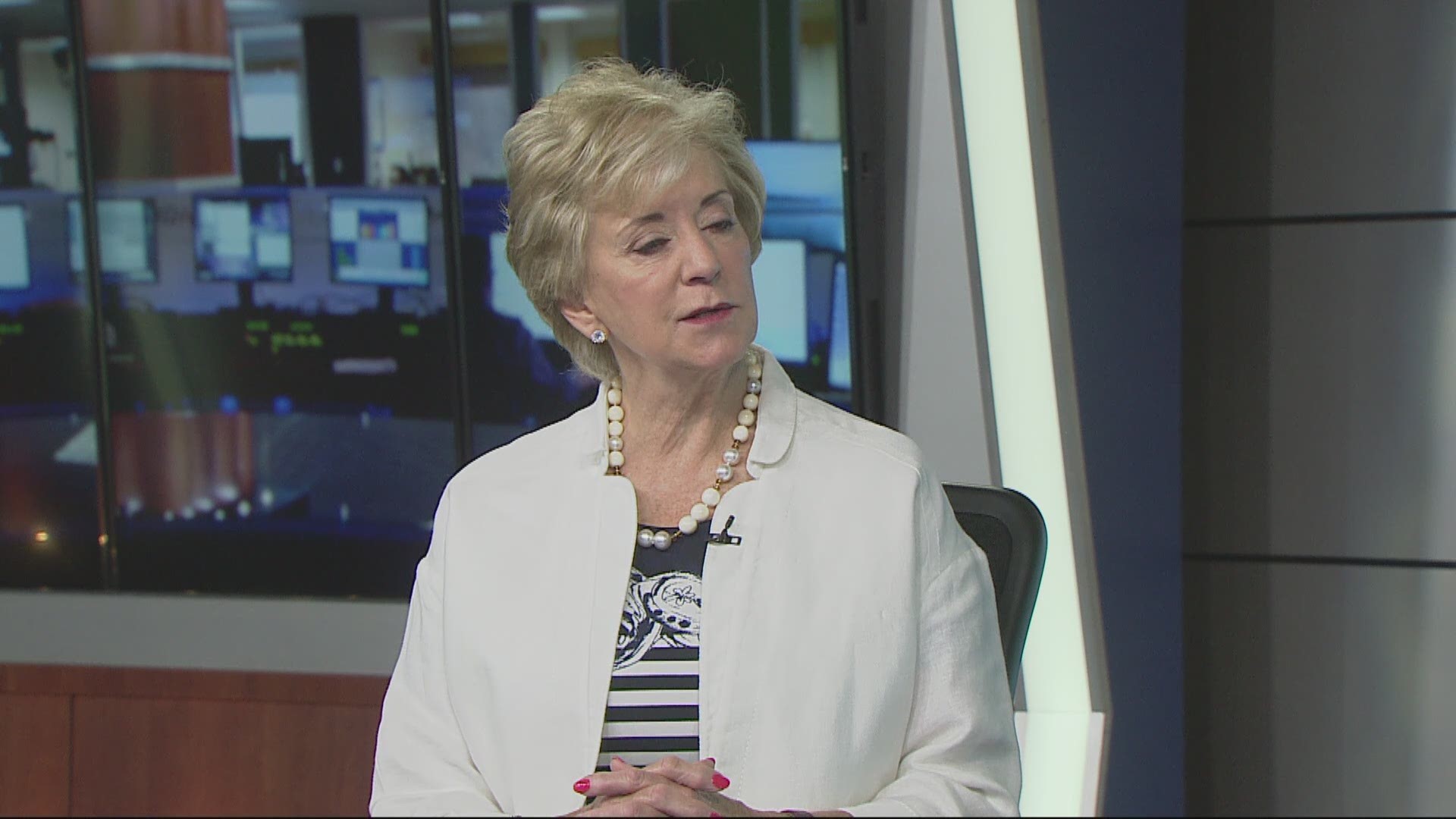 Small Business Administration administrator Linda McMahon visited KGW studios for a taping of Straight Talk. She was interviewed by KGW's Ashley Korslien. July 18, 2017