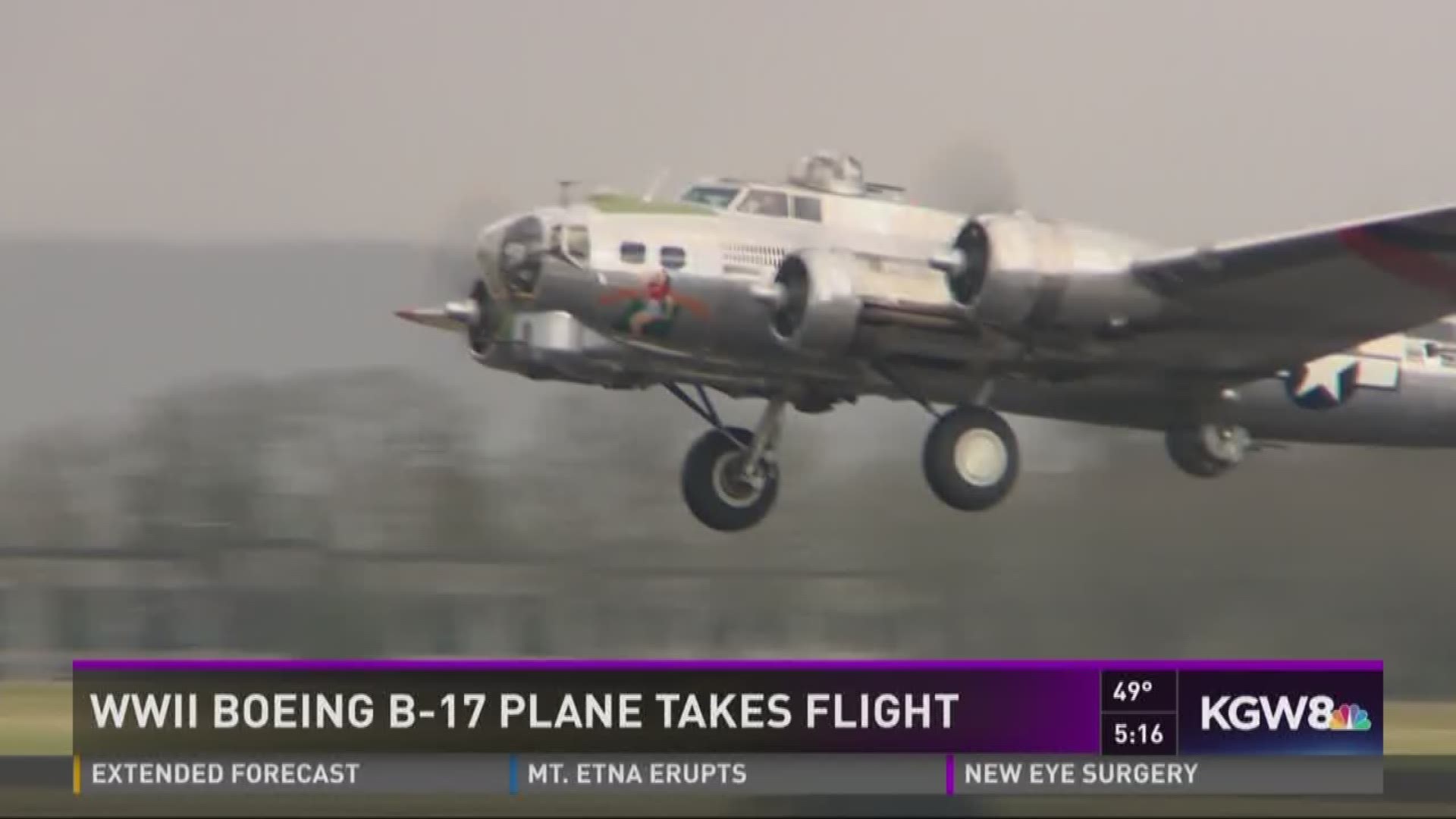 Restored WWII B-17 bomber plane takes flight over Portland area