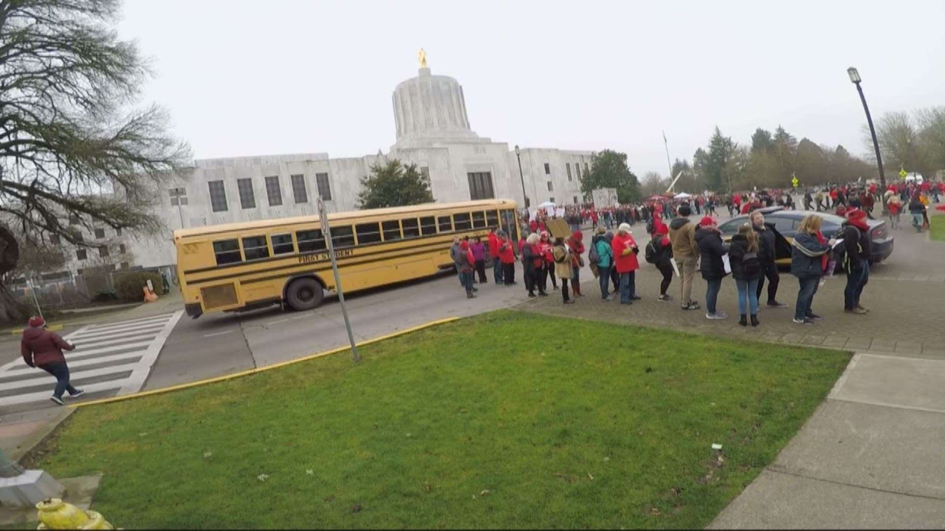 Thousands rallied for public education at the Oregon State Capitol.
