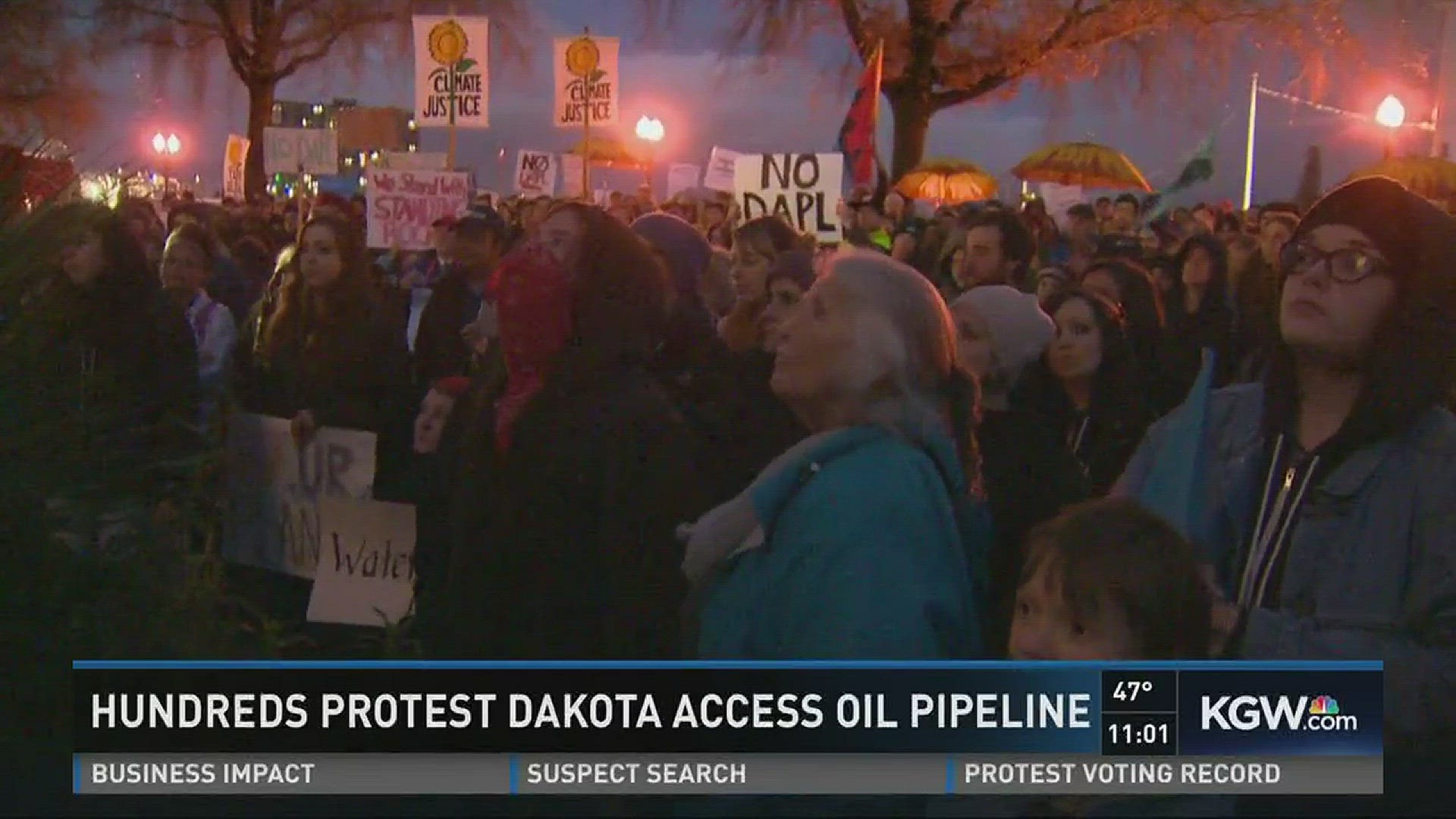 Hundreds protest Dakota Access Oil Pipeline