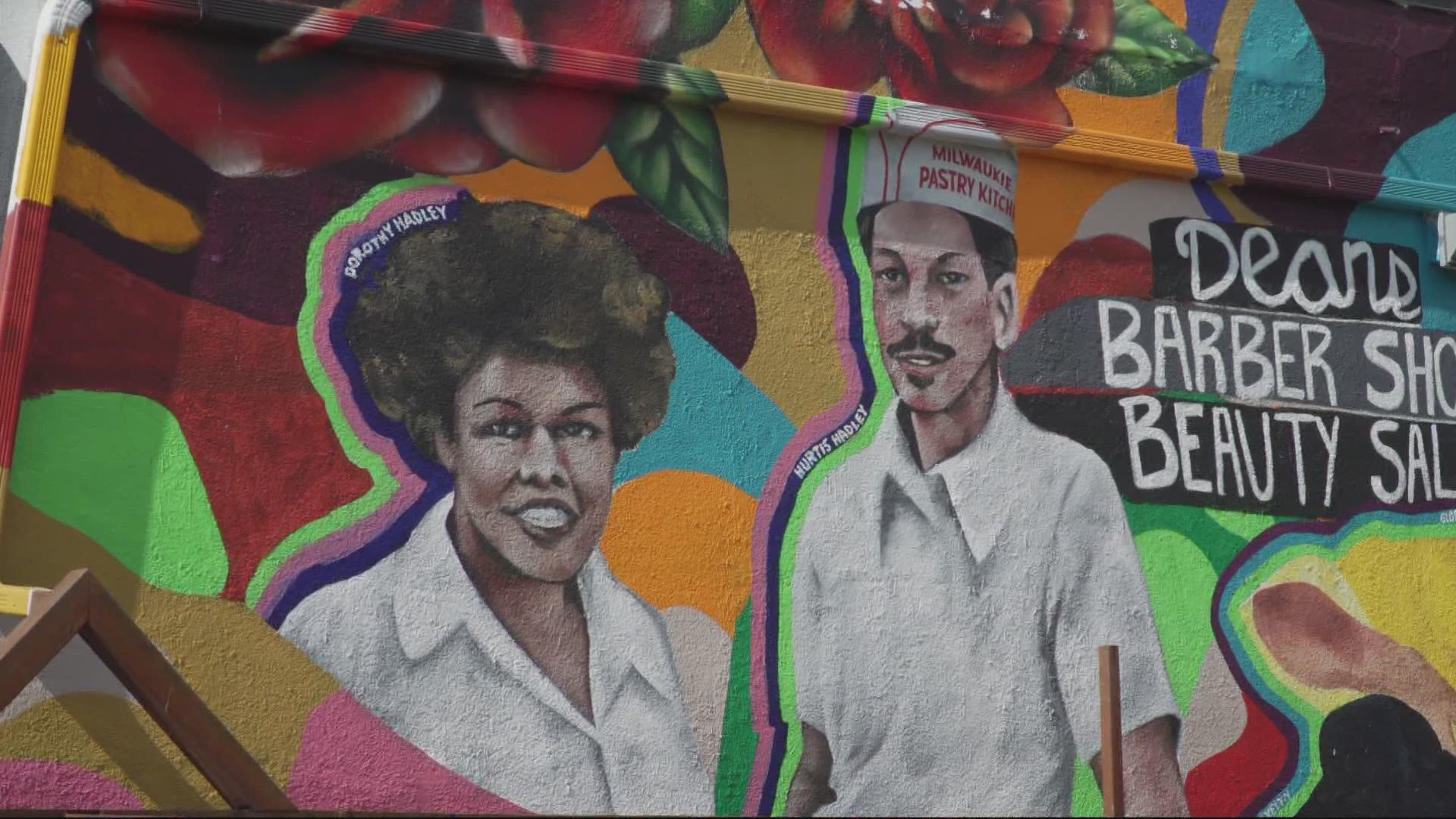 Community members held a celebration for the mural, which pays tribute to past, present and future Black-owned businesses in Portland.