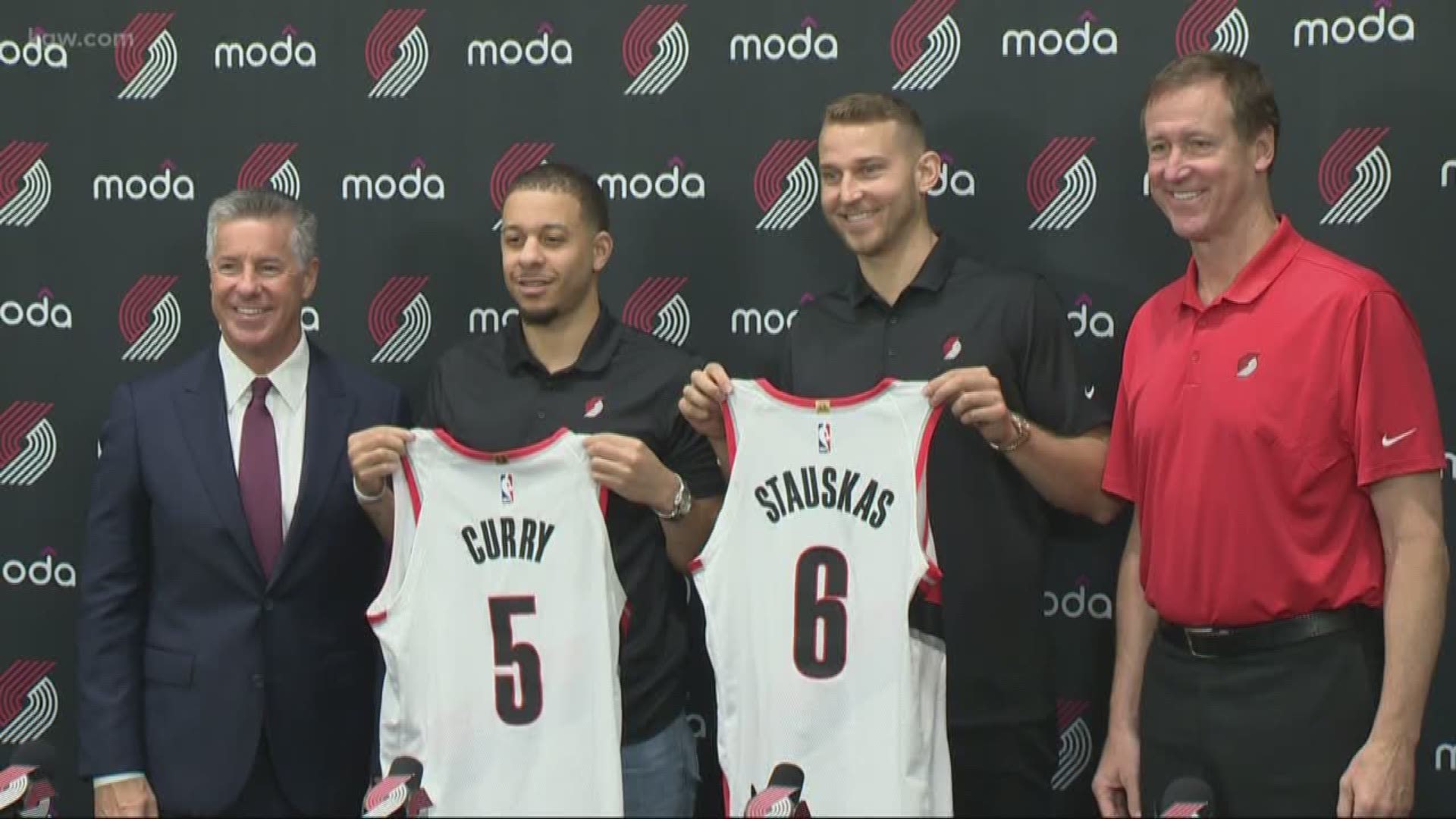 The Blazers introduced their new signings.