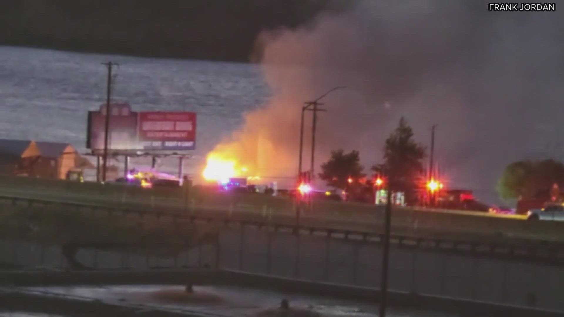 A viewer captured footage of a fire burning at The Dalles Marina on the night of Monday, Aug. 1. Deputies have asked the public to stay clear of the area.