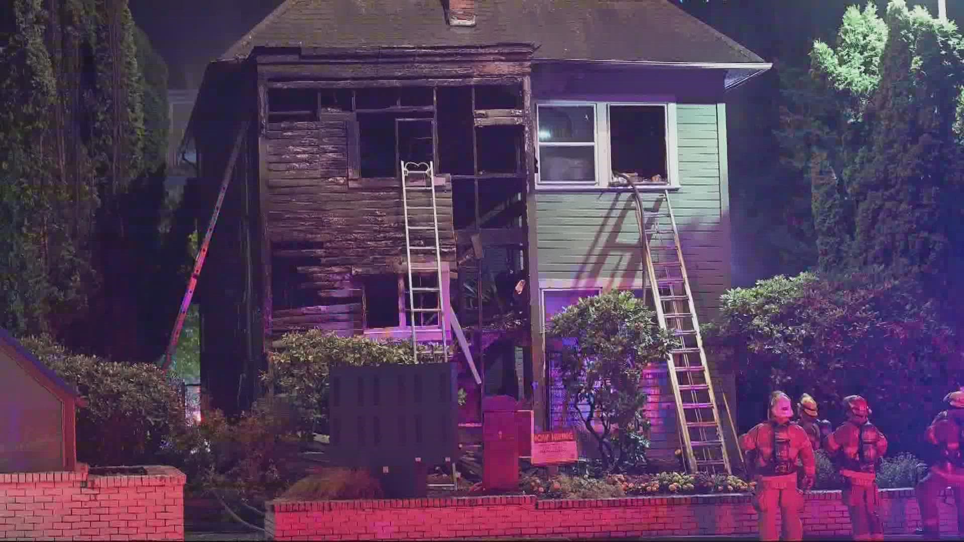 Fire officials said investigators at the scene determined that the person's death was not caused by the fire.