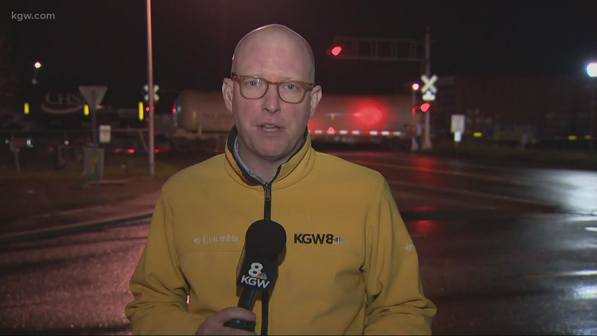 A pedestrian was hit and killed by a freight train in Canby Thursday night.