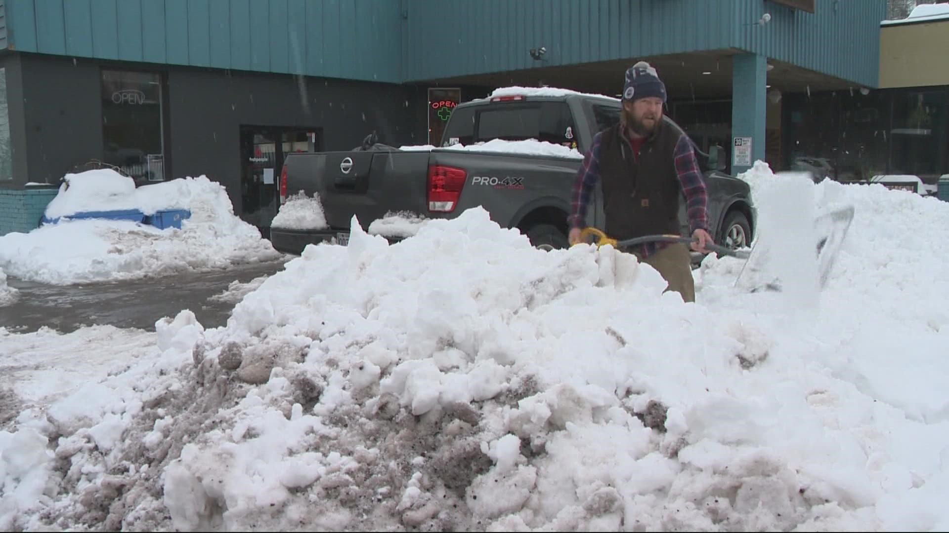 In some places in Hood River, there was more than a foot of snow.
