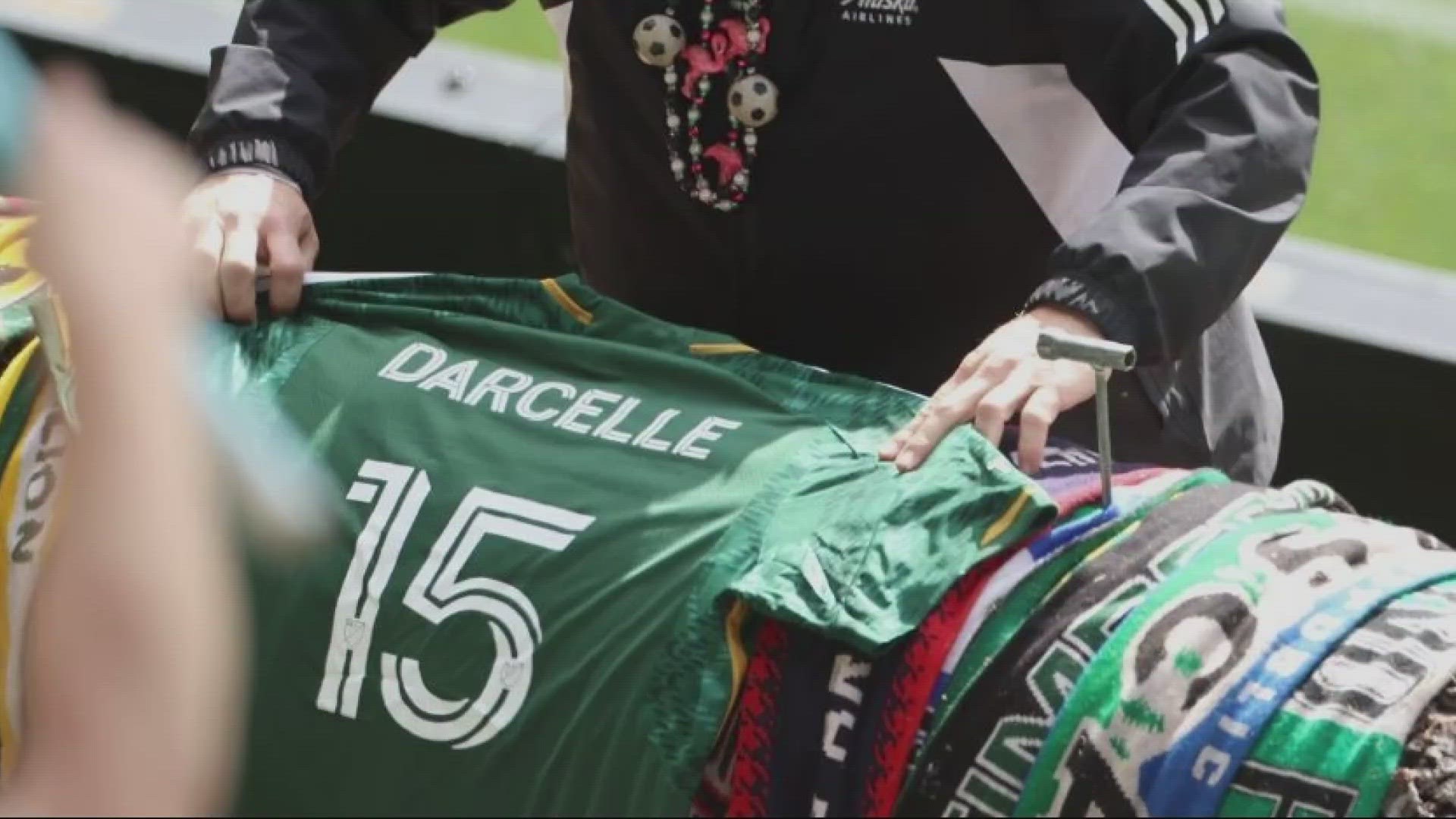 The team debuted a customized jersey for the iconic Portland drag queen, who died this week at age 92.