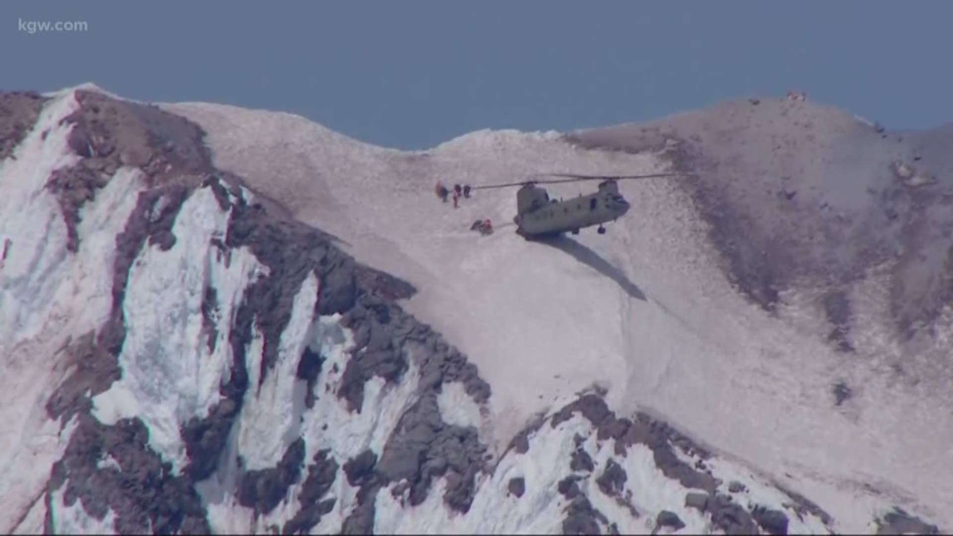 An amazing helicopter rescue at the top of Oregon's tallest mountain.