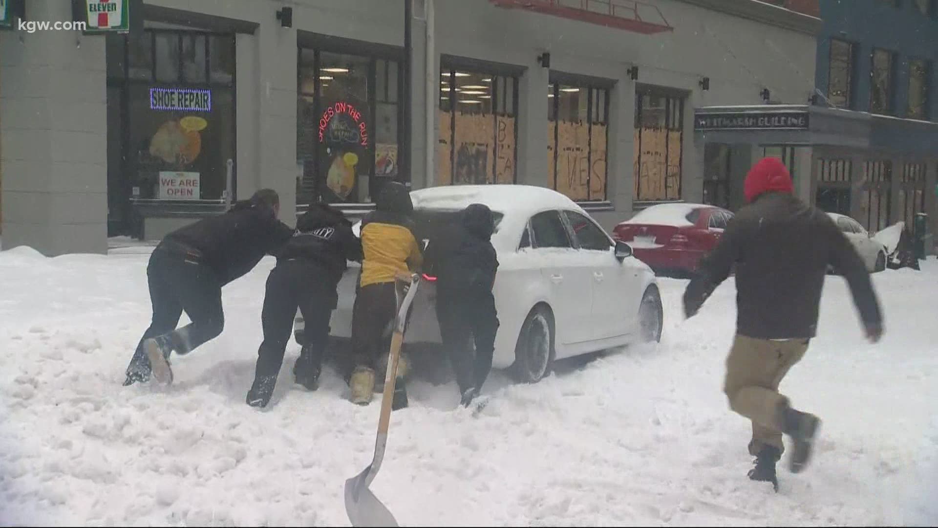 The winter storm continues in the greater Portland metro area.