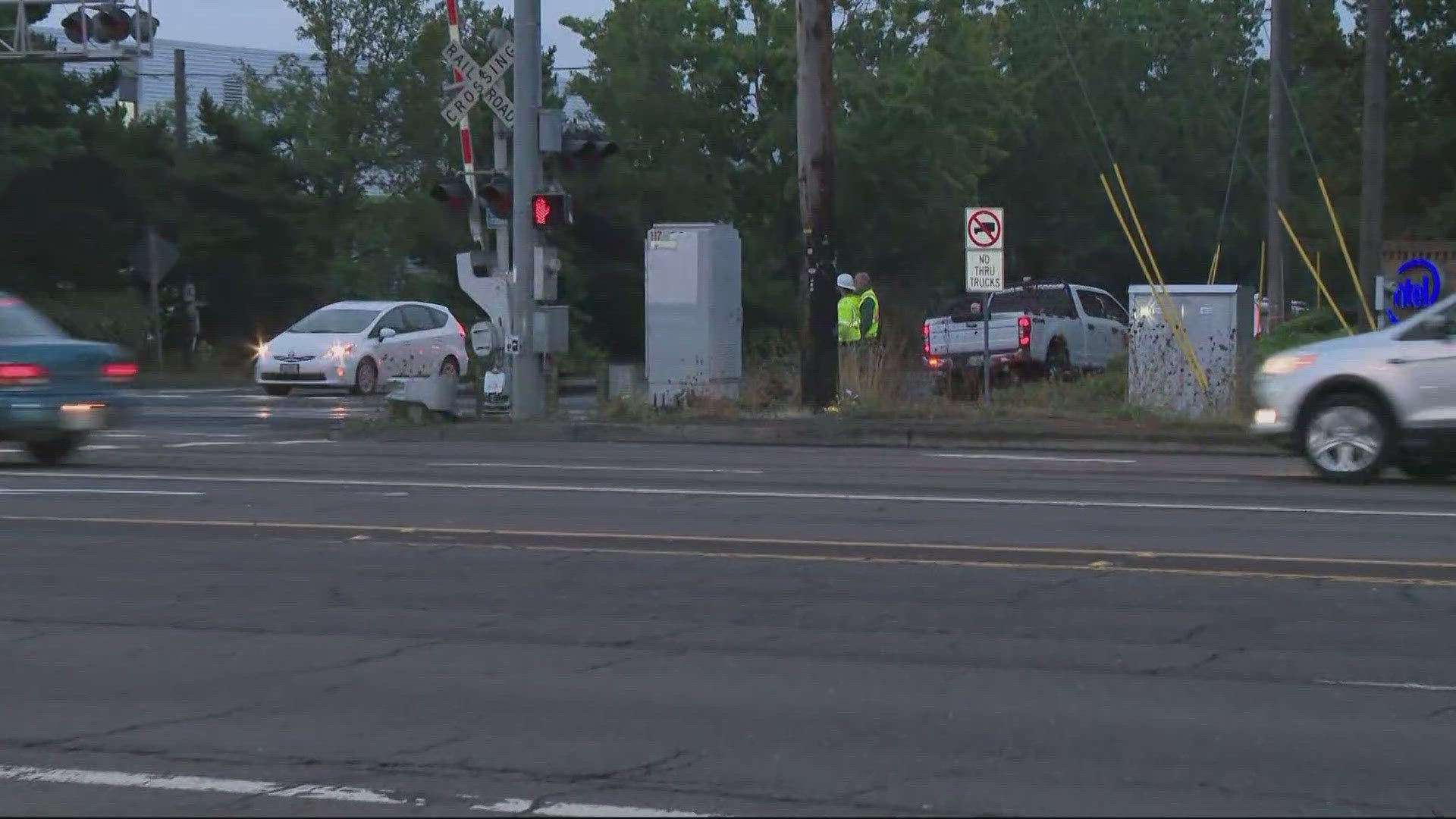 A man was hit by a train near the intersection of Southwest Tualatin Valley Highway and 198th Avenue, the Washington County Sheriff's Office said.