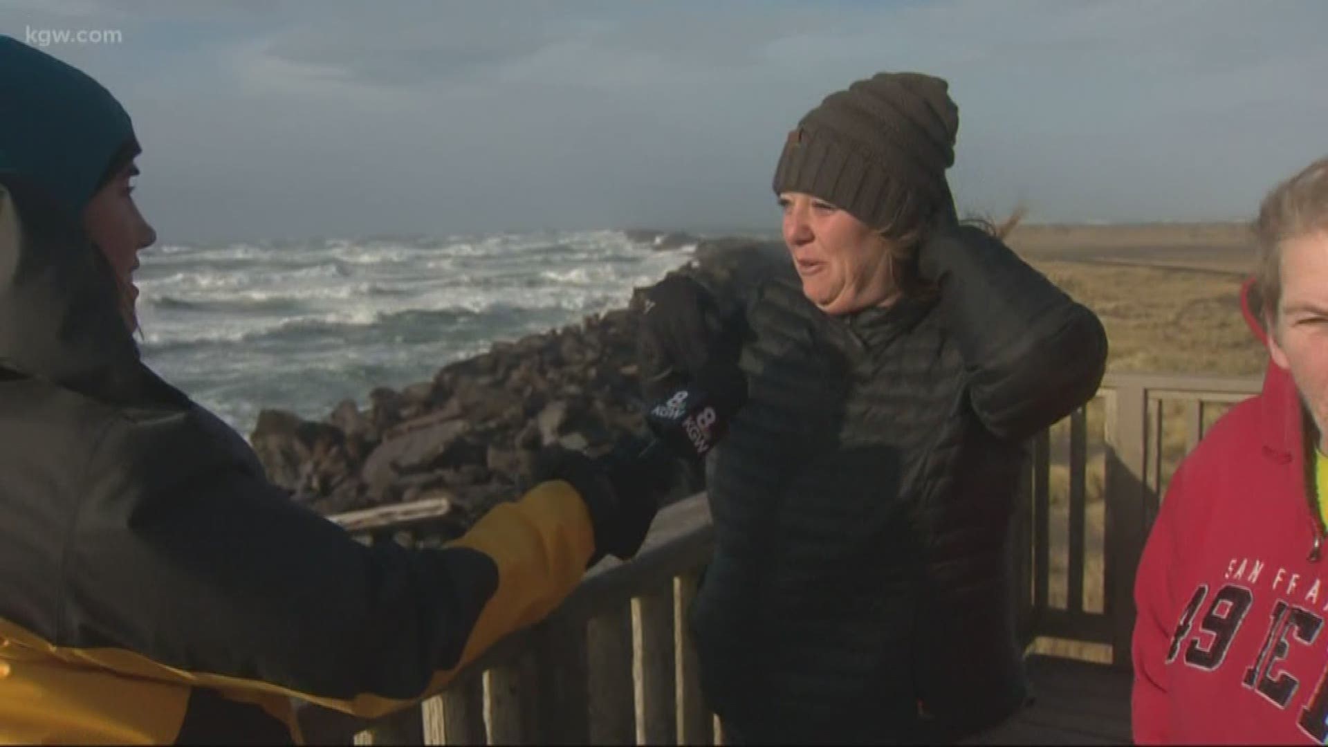 Storm-lovers flocked to the Oregon Coast for a windy day.