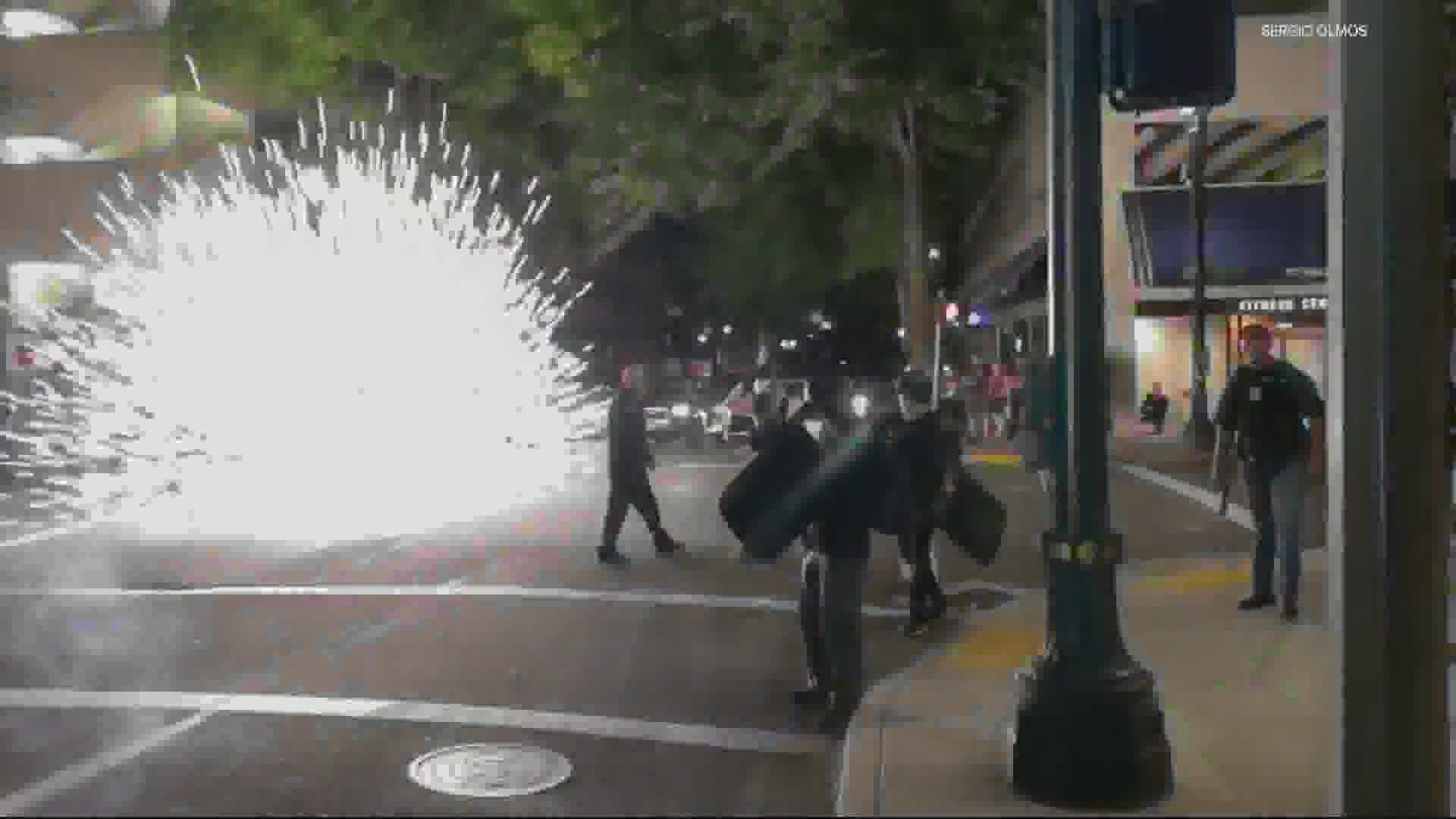 Right-wing and left-wing protesters fought downtown with paintballs, mace and fireworks, but police made no arrests and largely did not intervene.
