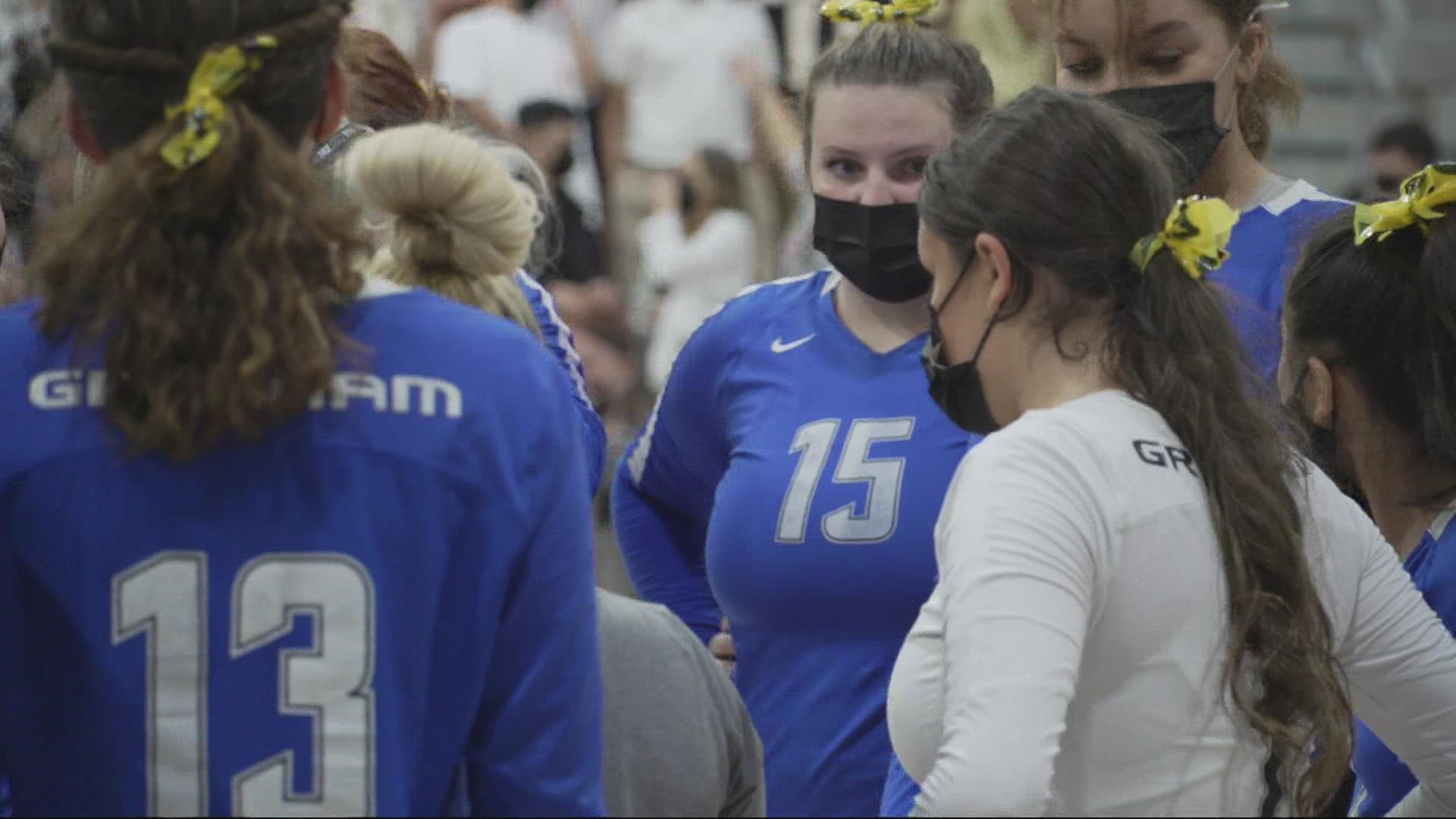 The county is asking schools to require volleyball players to wear masks during indoor practice and while they compete in games.