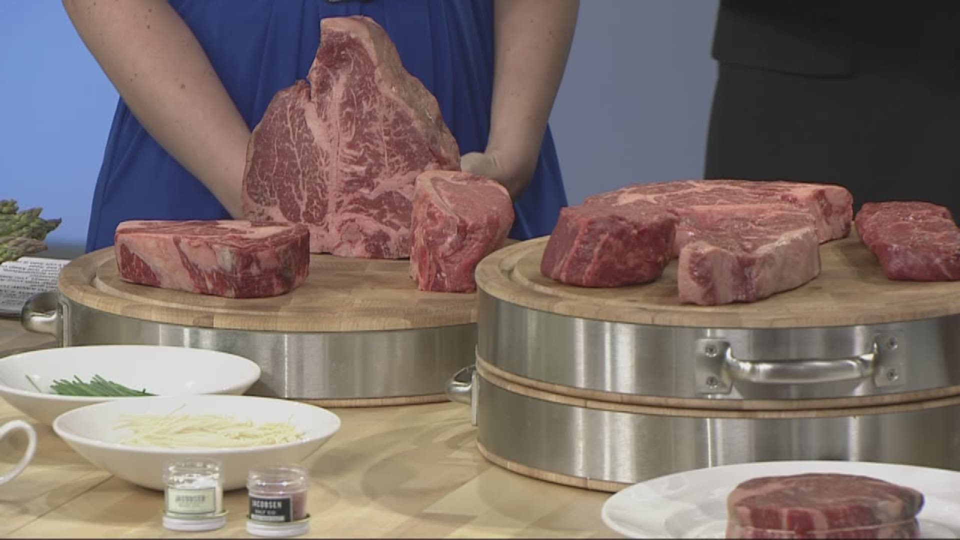 In the kitchen: great steaks