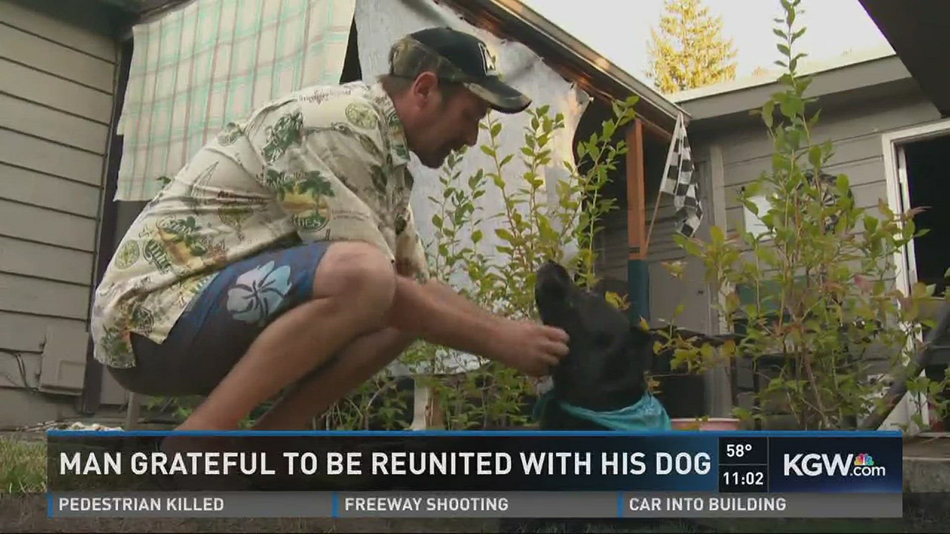 Man grateful to be united with his dog