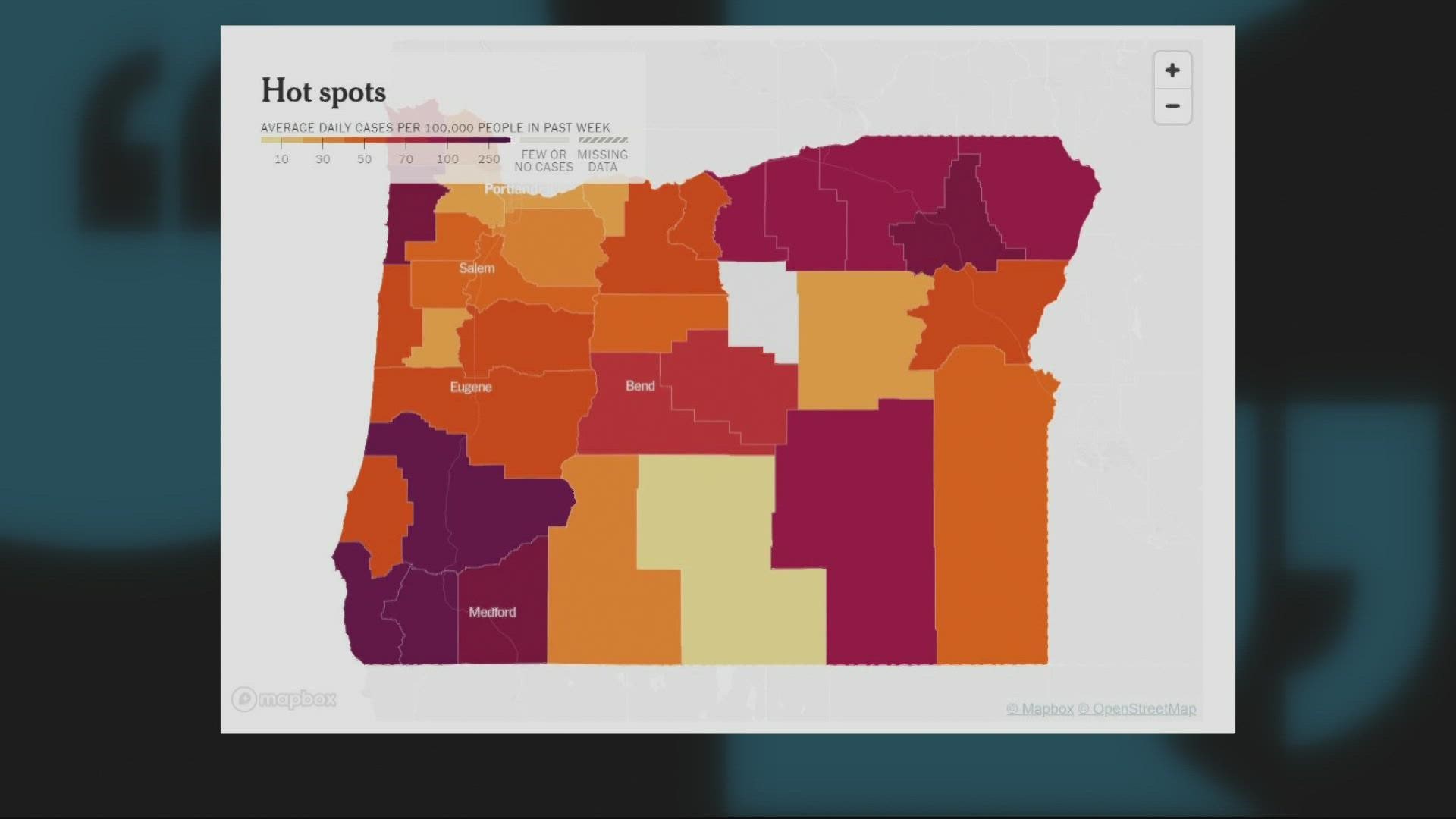 Medford and Roseburg have some of the worst COVID stats in the country, fueled by the delta variant and low vaccination rates.