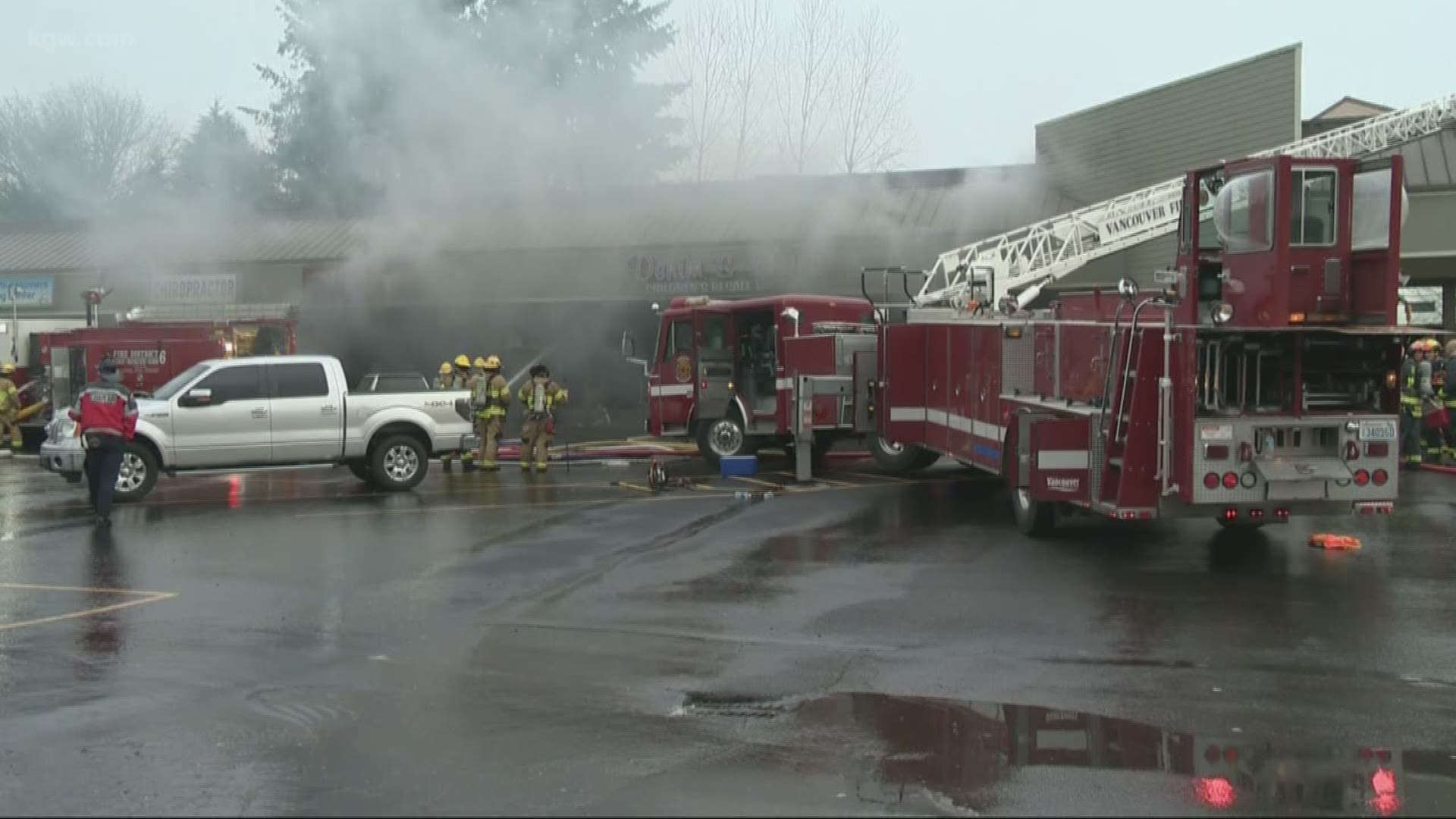 Fire destroys several businesses in Hazel Dell strip mall.