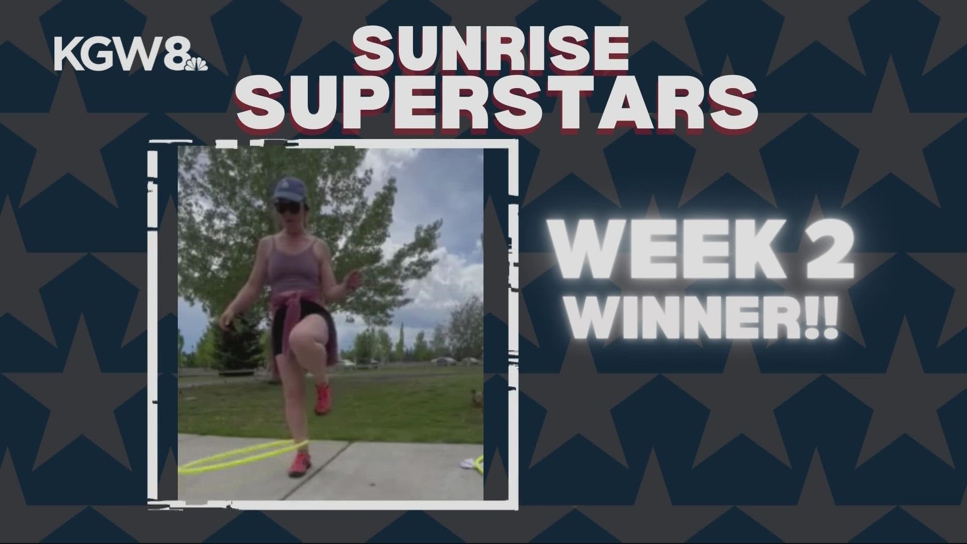 Contestants Catherine Wheat and 'LED Ninja' faced off for the chance to compete for the grand finale prize of performing on KGW News at Sunrise.