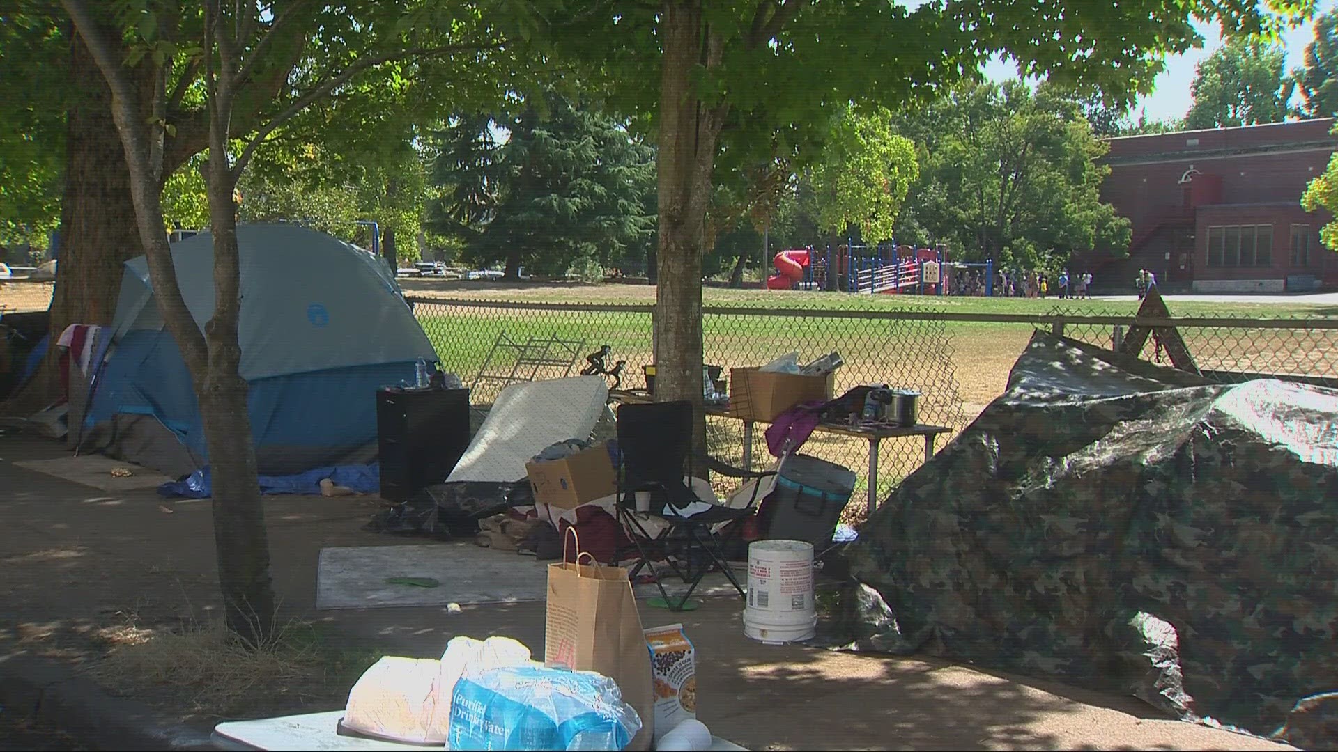 Portland Mayor Ted Wheeler prohibited homeless camping on streets K-12 students use to get to school. City crews continue to remove camps that violate this rule.