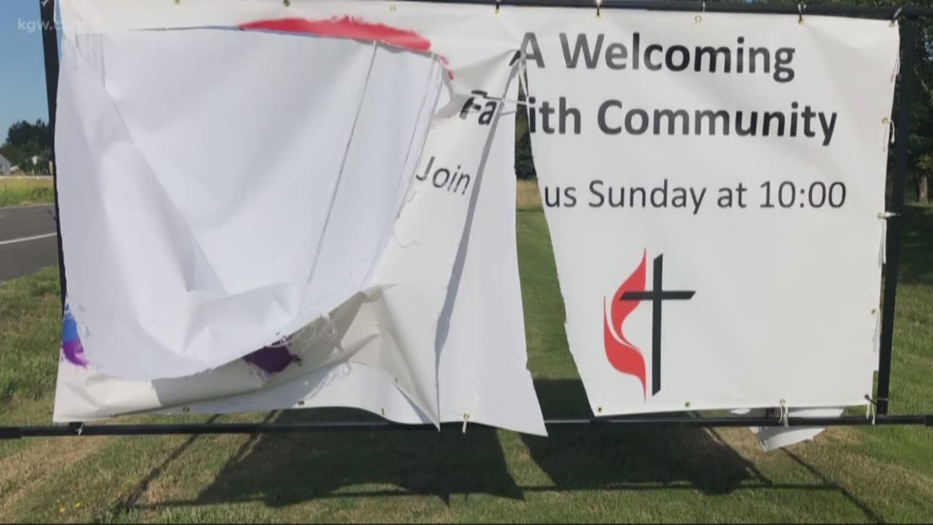 YouTube: A Battle Ground, Wash. church targeted by vandals.