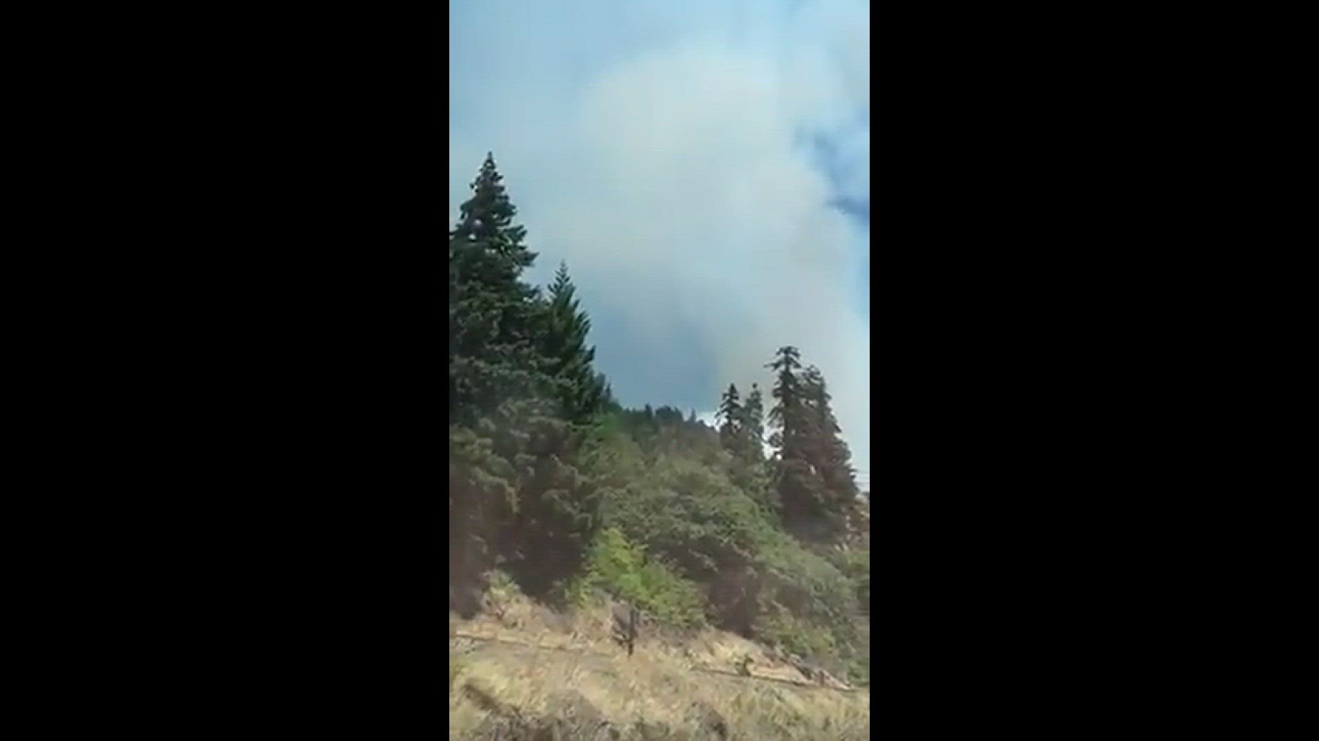 A KGW viewer captured cell phone video of the Tunnel 5 fire on Sunday as firefighting aircraft worked to attack the flames.
Credit: Alan