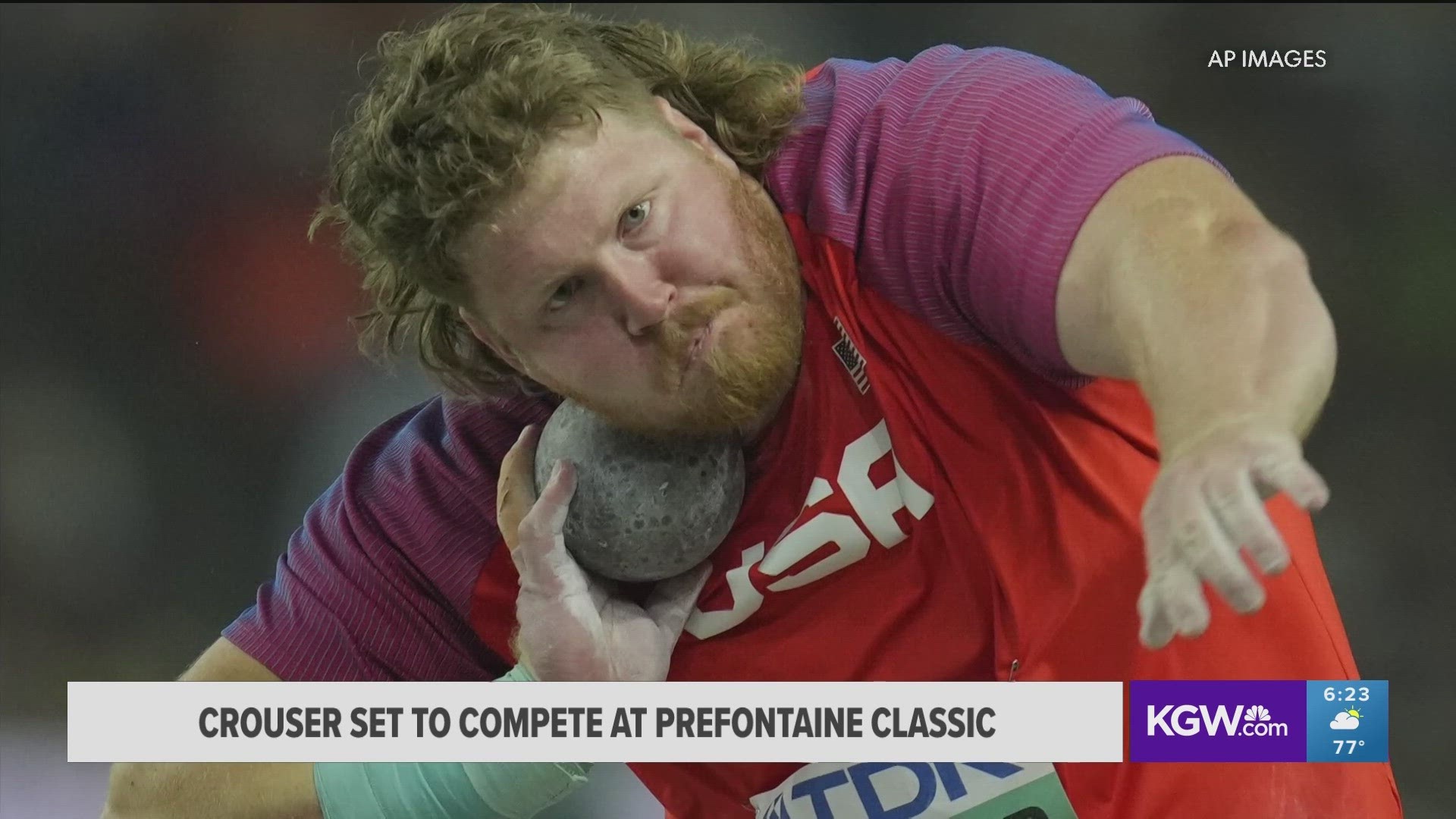 Crouser is a Barlow High School graduate and world record holder in the shot put. He competes on Sunday afternoon.