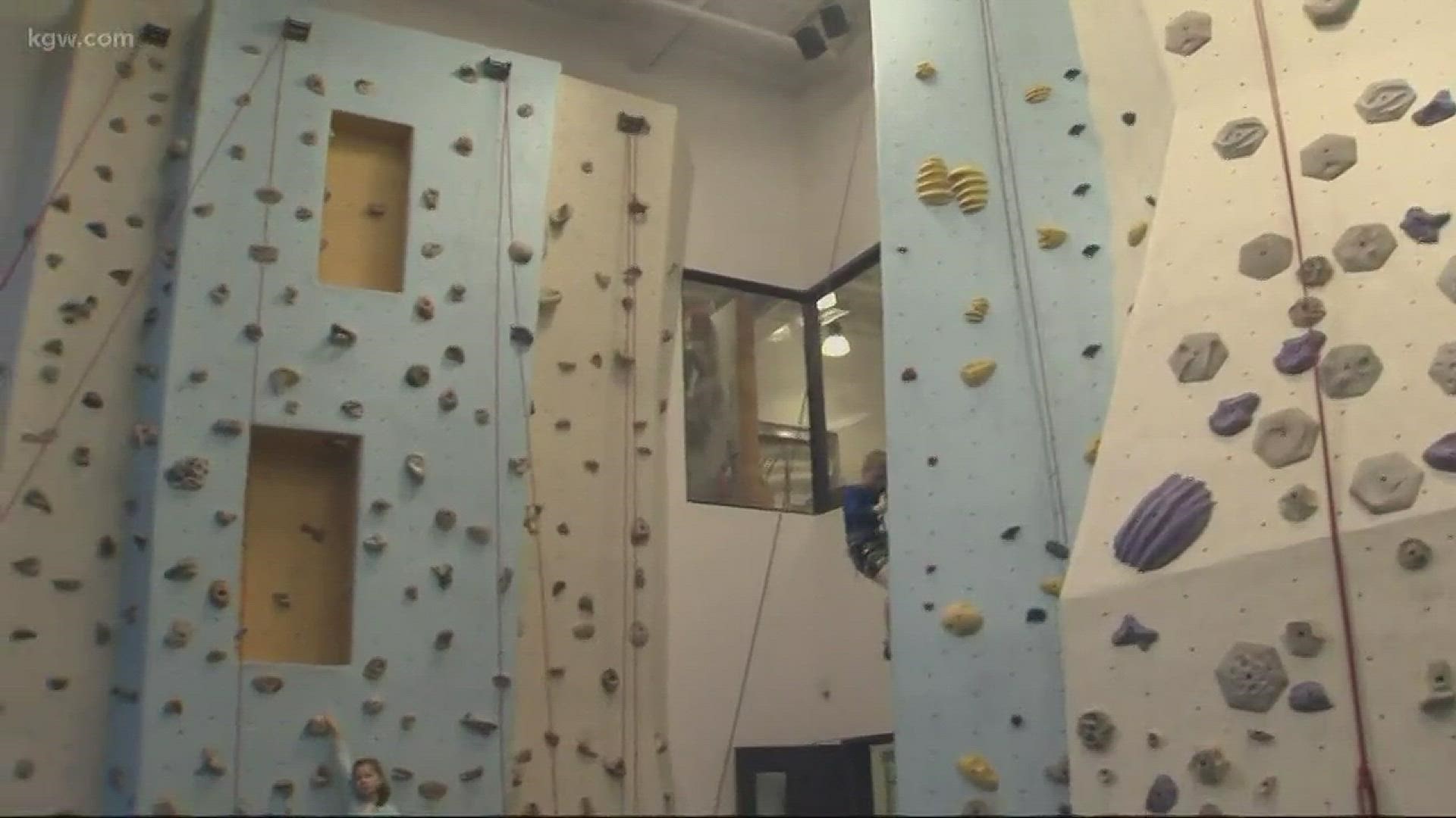 Rock climbing at Portland Rock Gym