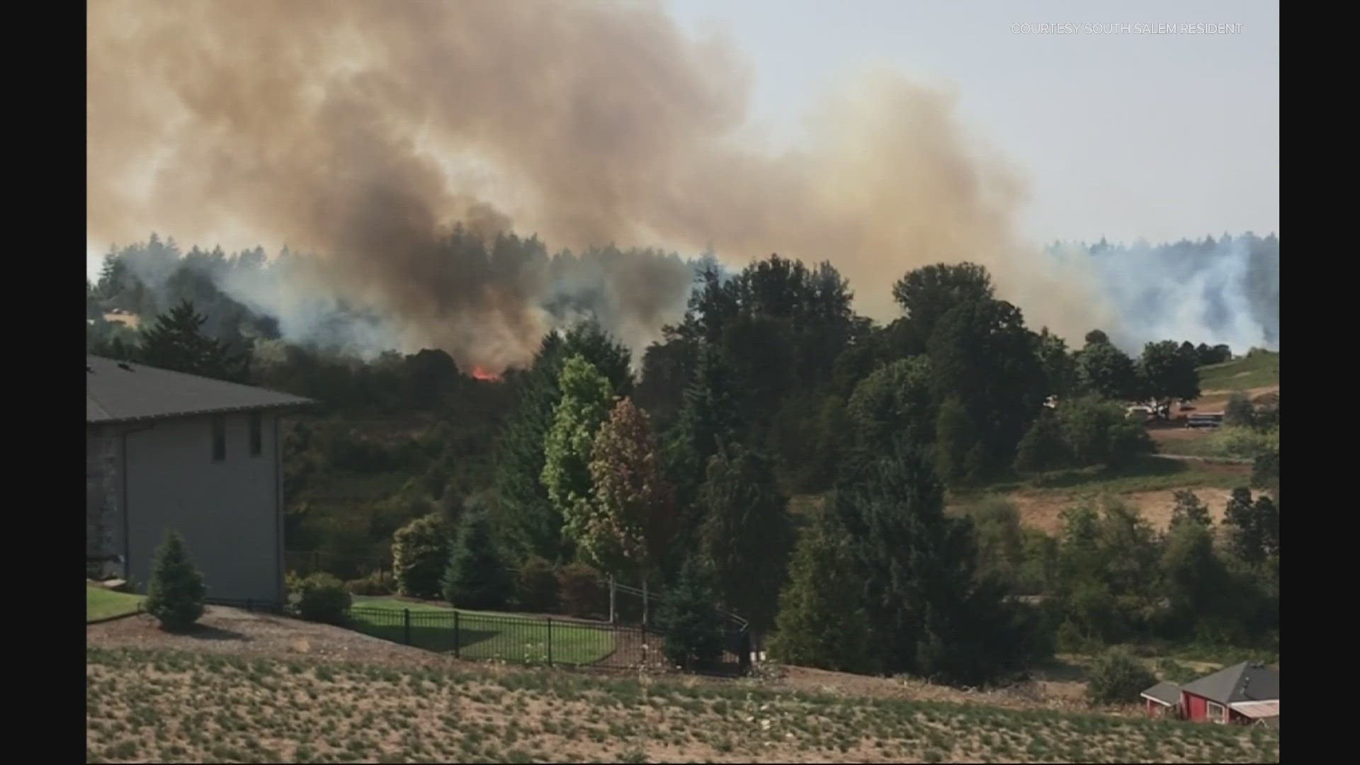 Fire officials estimated the Liberty Fire's size at roughly 100 acres as of 6:30 p.m. Level 3 and Level 2 evacuations remain in place for the area.