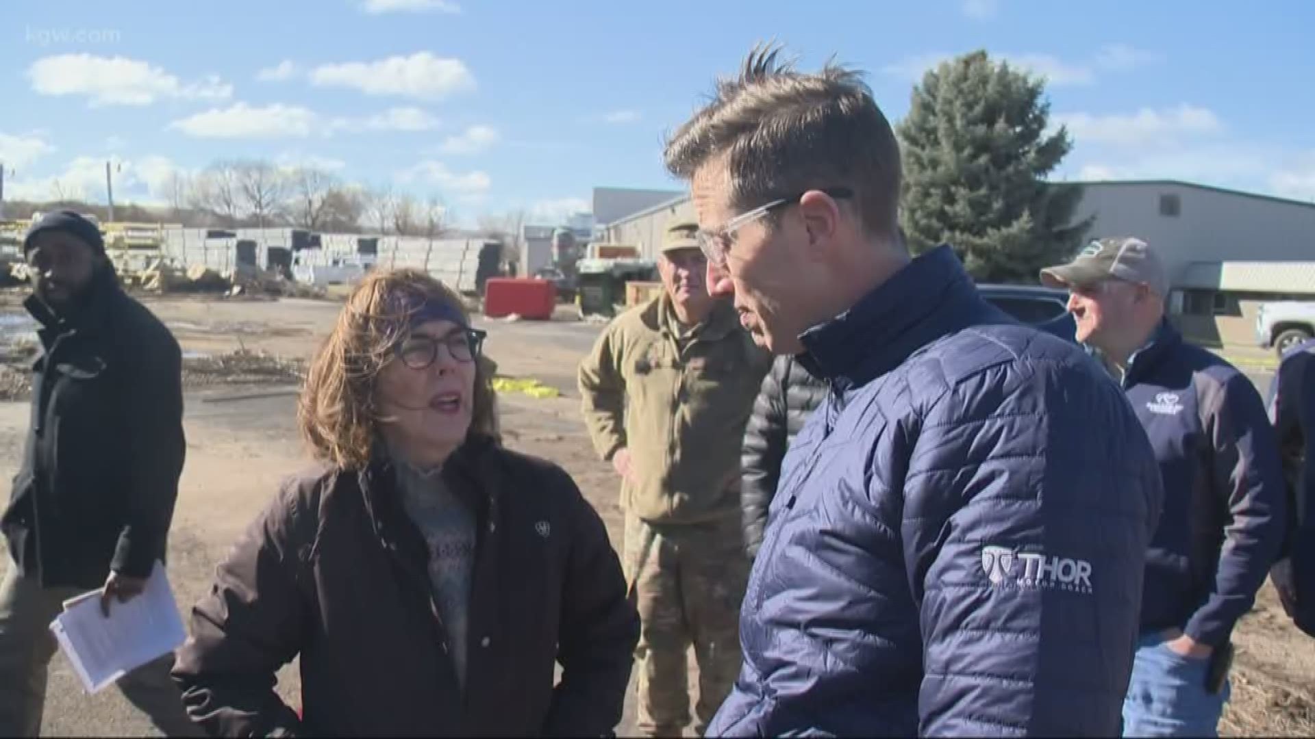 Governor Kate Brown spent most of her day in Eastern Oregon today touring the areas hit hardest by last week's floods.